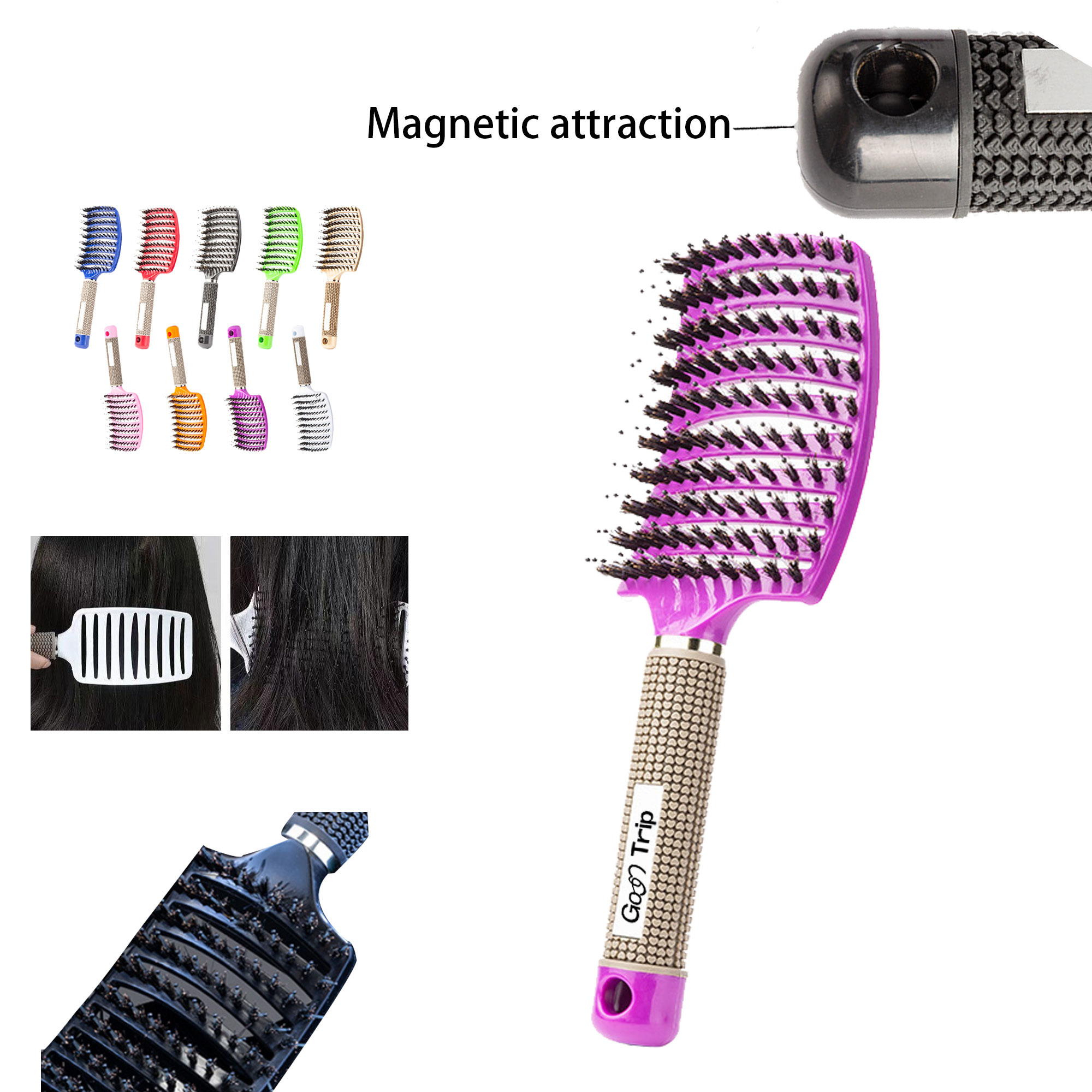 Styling Ribbed Large Curved Comb 2