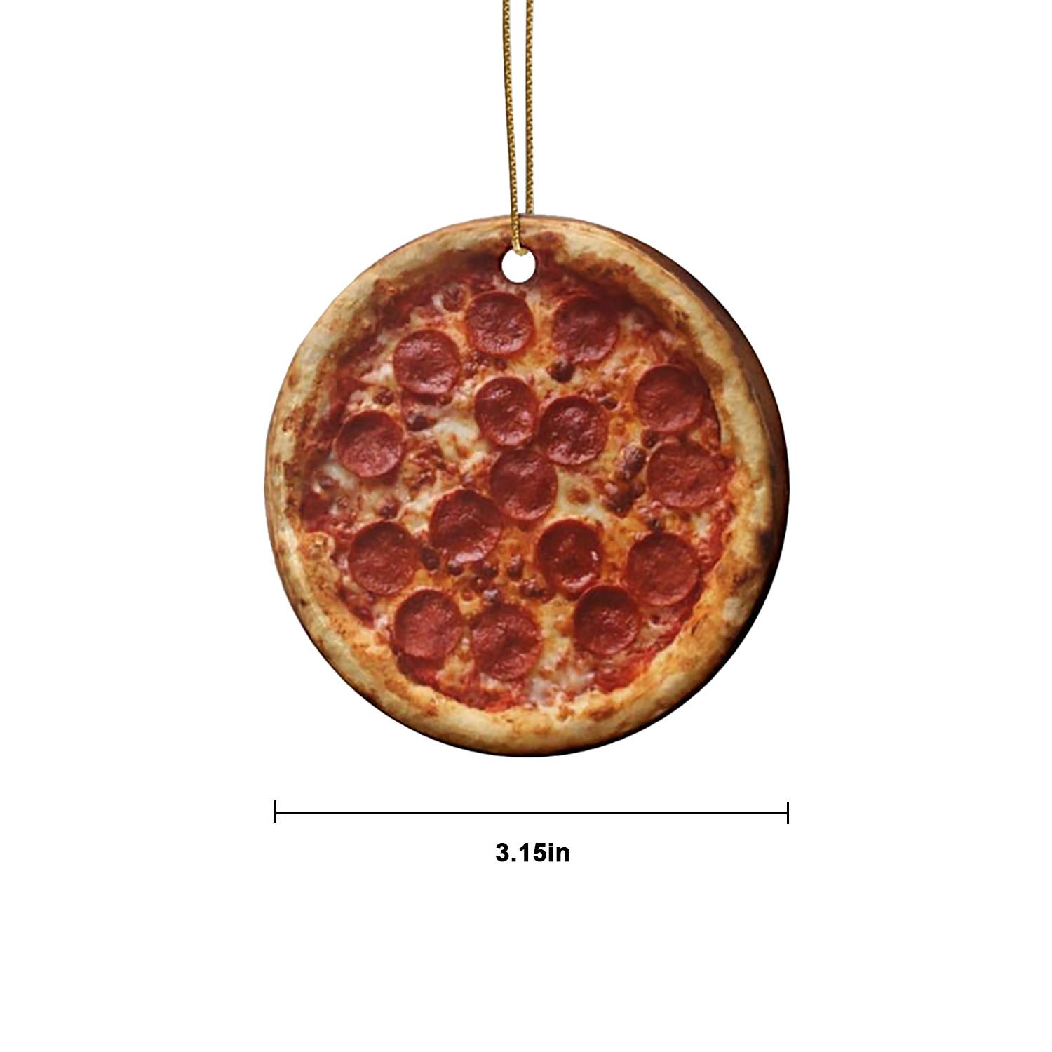 Acrylic Pizza Ornament – Xmas Tree, Car & Bag Hanging Decor 2