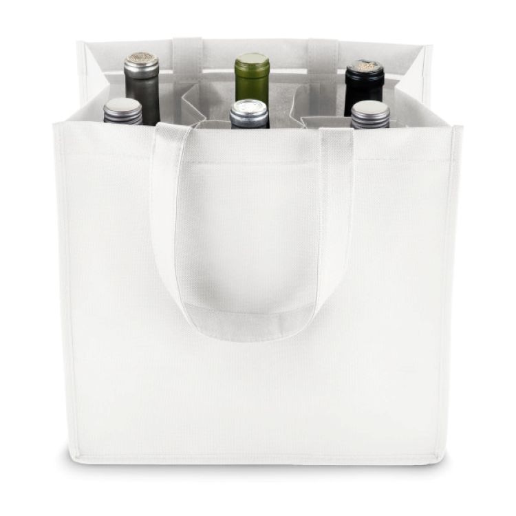 True® 6 Bottle Non-Woven Wine Tote 20