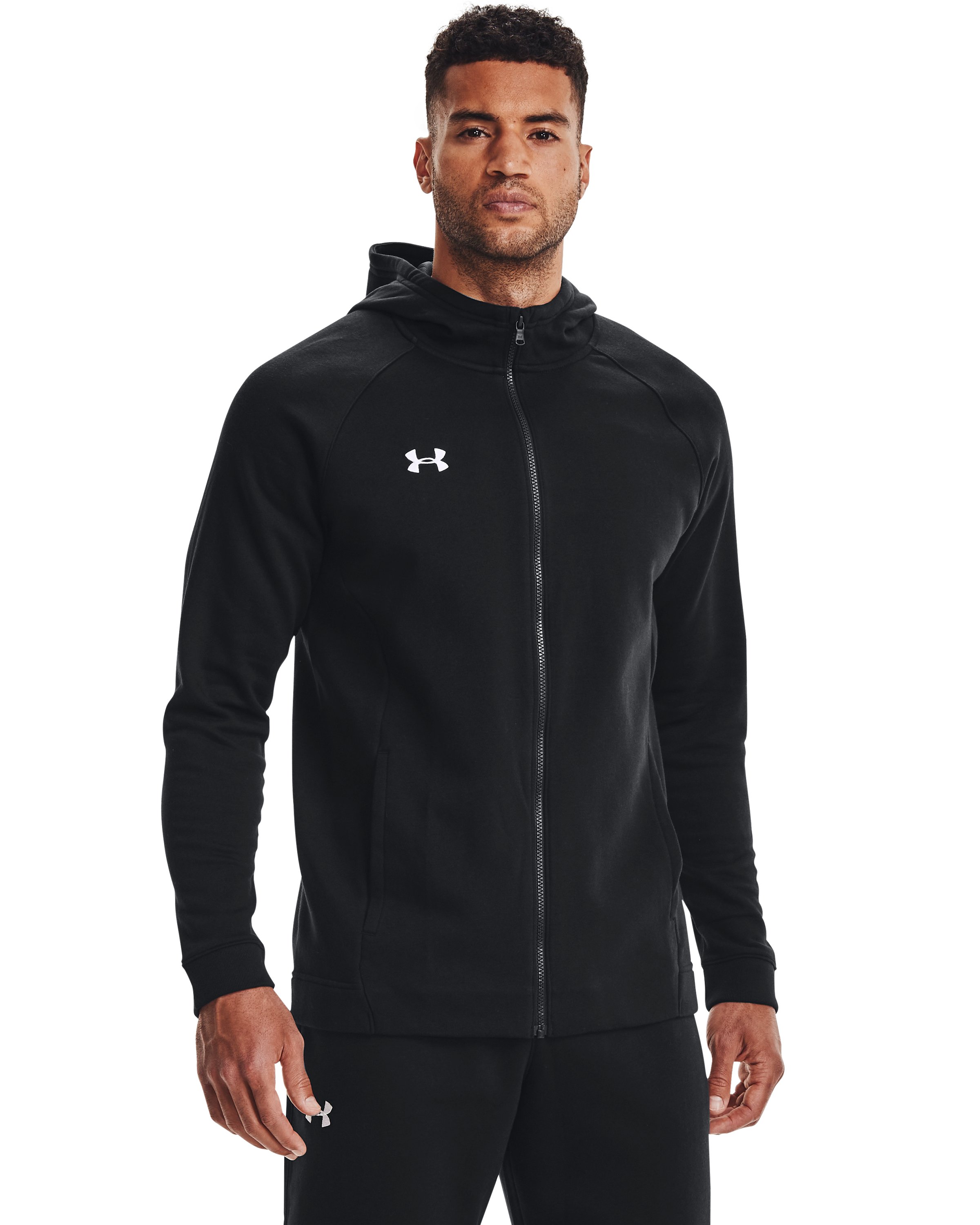 Men's UA Hustle Fleece Full Zip Hoodie, custom hoodie or sweatshirt with logo imprint 2