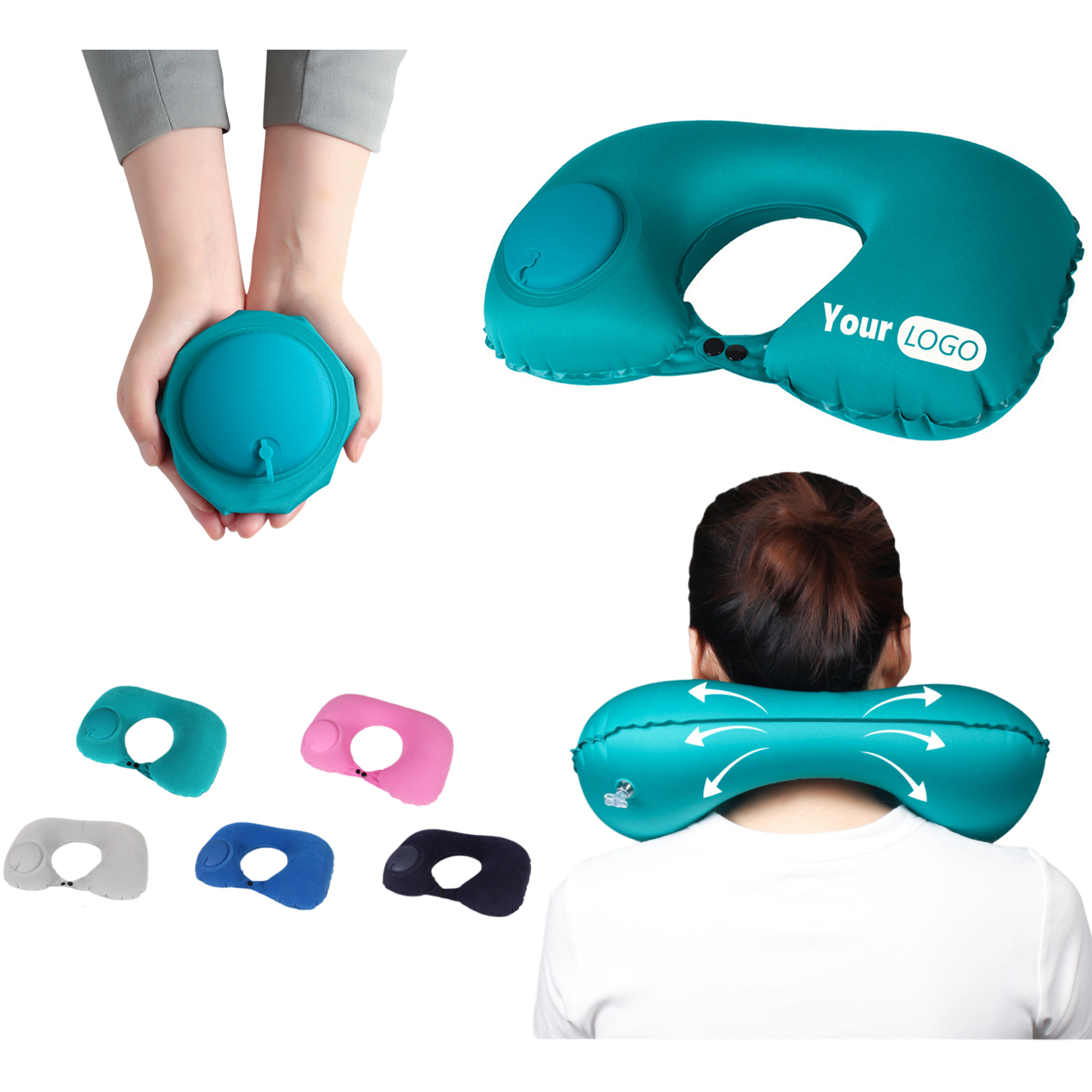 Portable U-Shaped Travel Pillow Inflatable Design 3