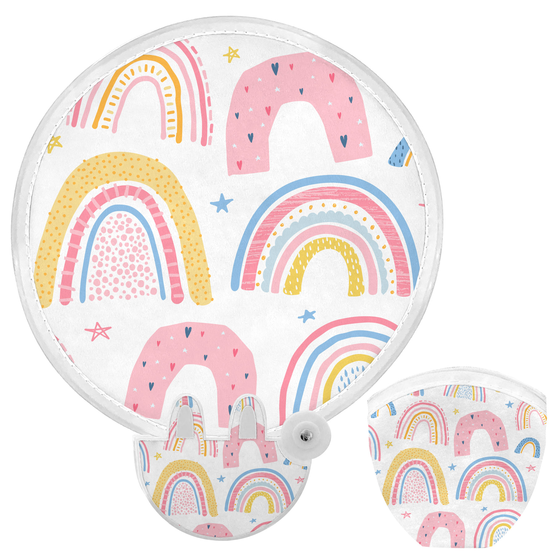 Polyester Folding Fan with Pouch 7
