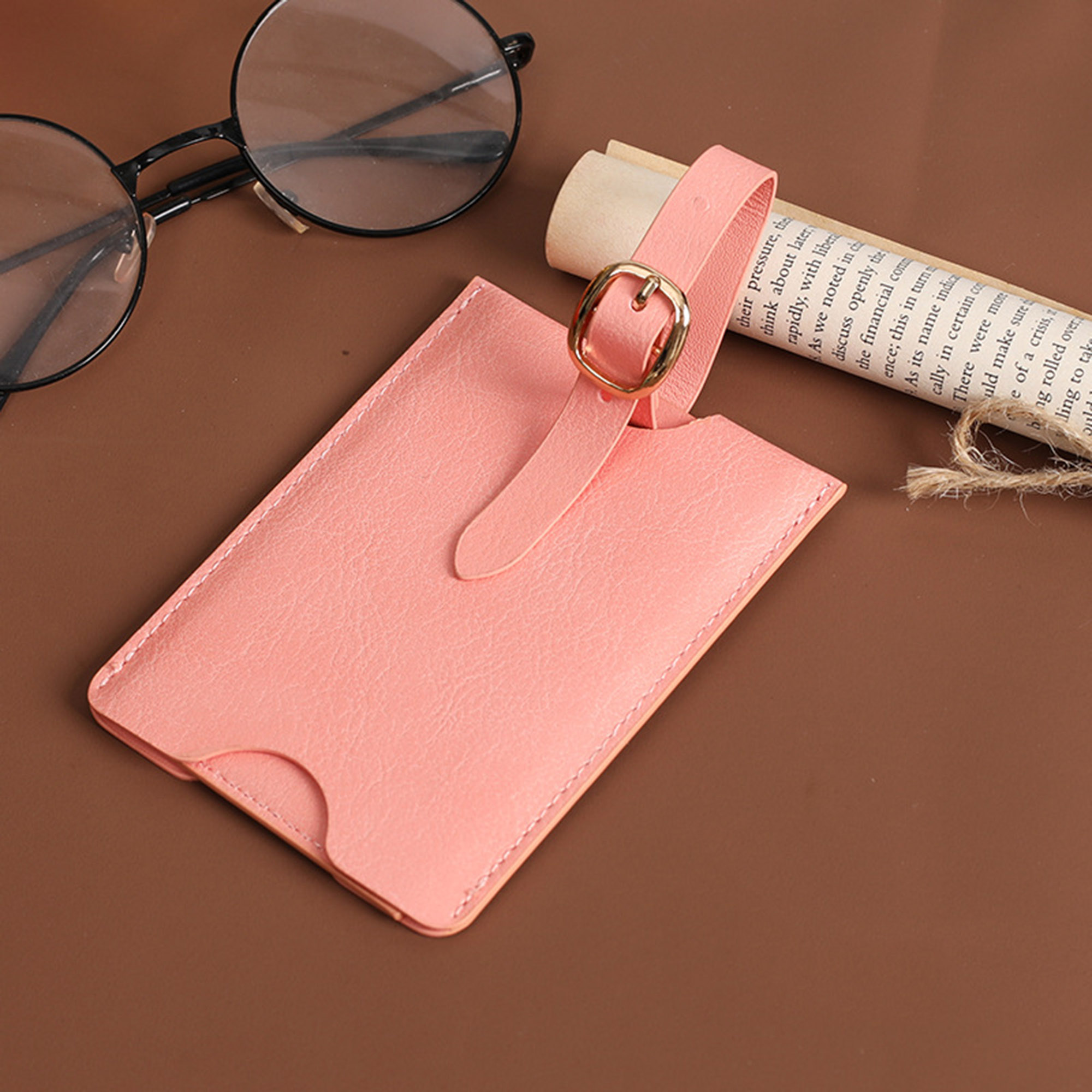 Debossed Premium PU Leather Luggage Bag Tags 5