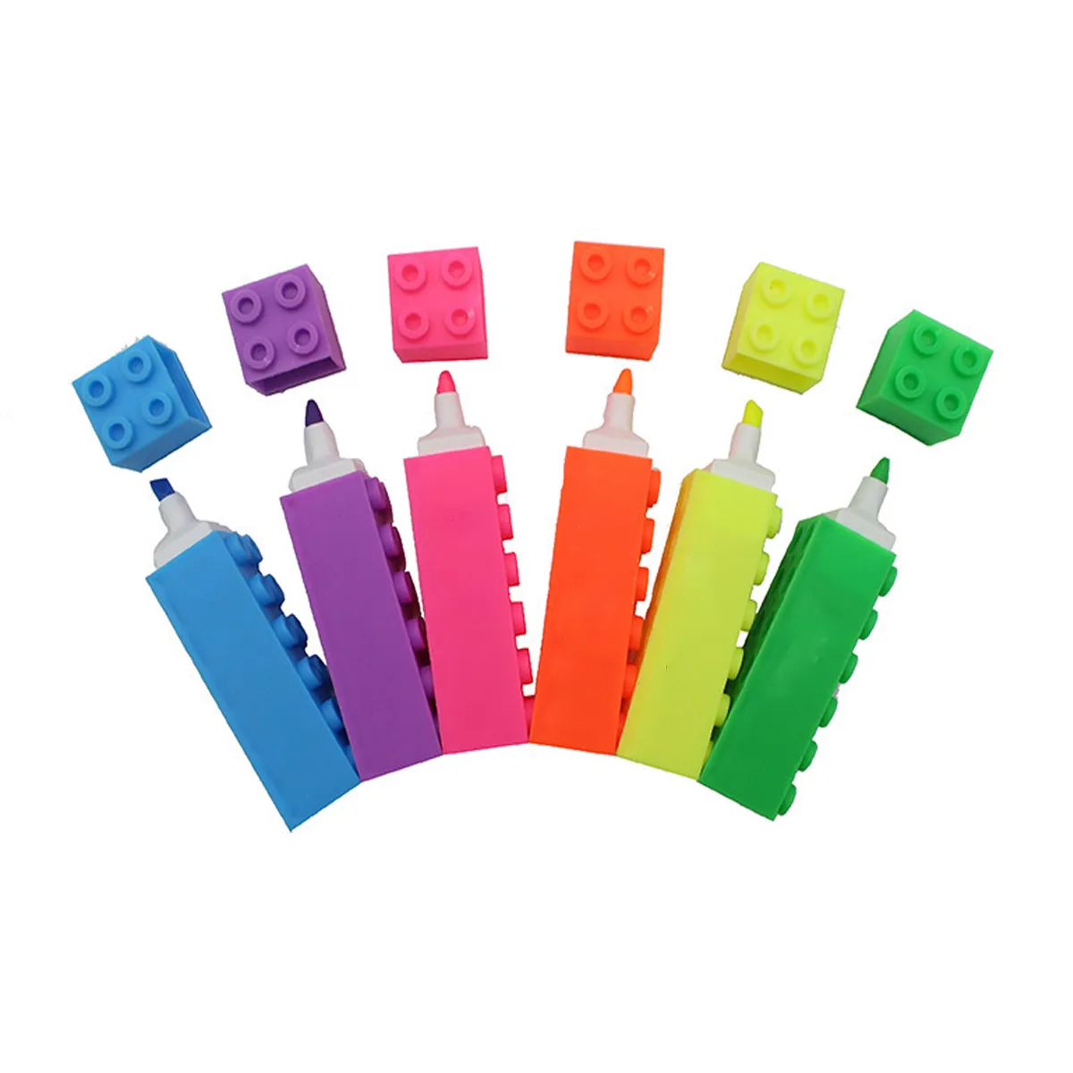 School Office Cute Bricks Highlighter Fluorescent Pen 3