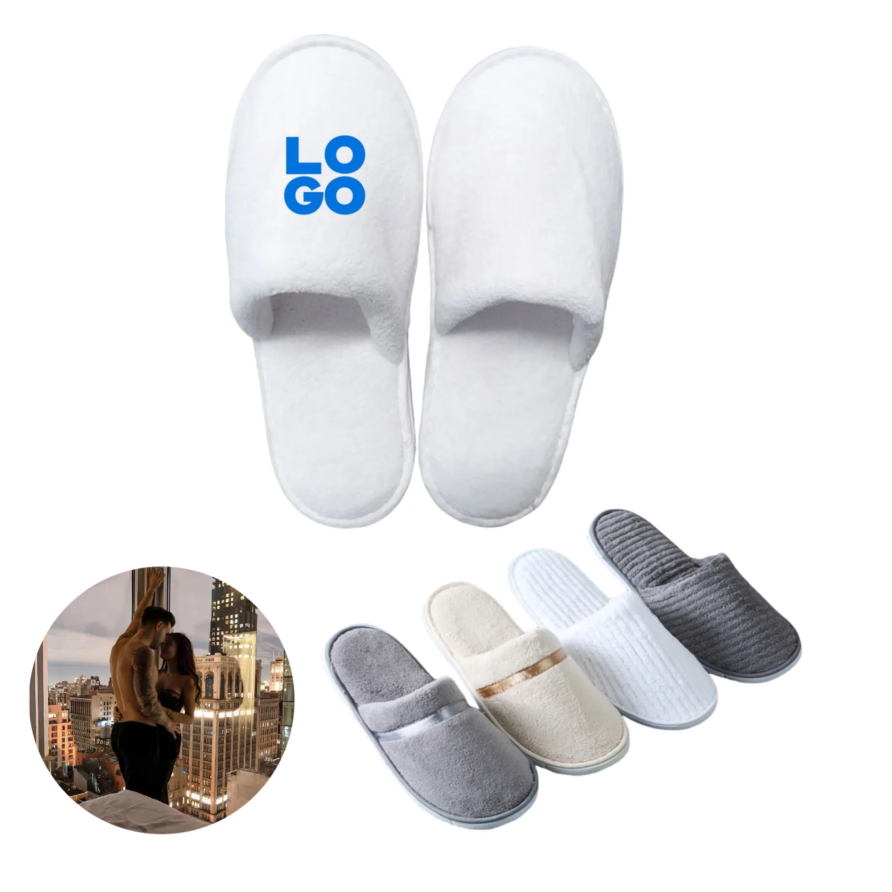 Hotel White Slippers 2