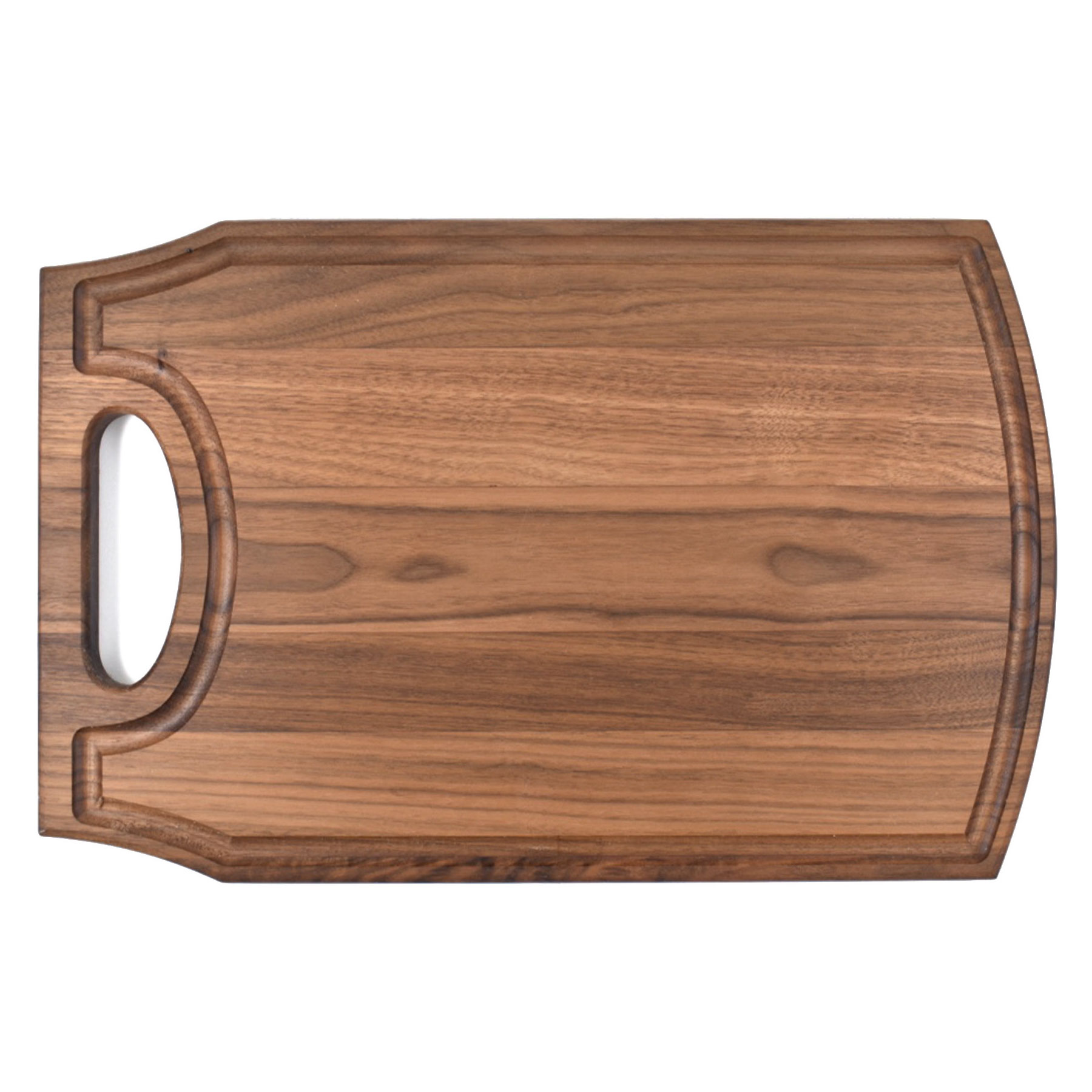 10 1/2" x 16" x 3/4" Walnut Cutting Board with Handle & Juice Groove 4