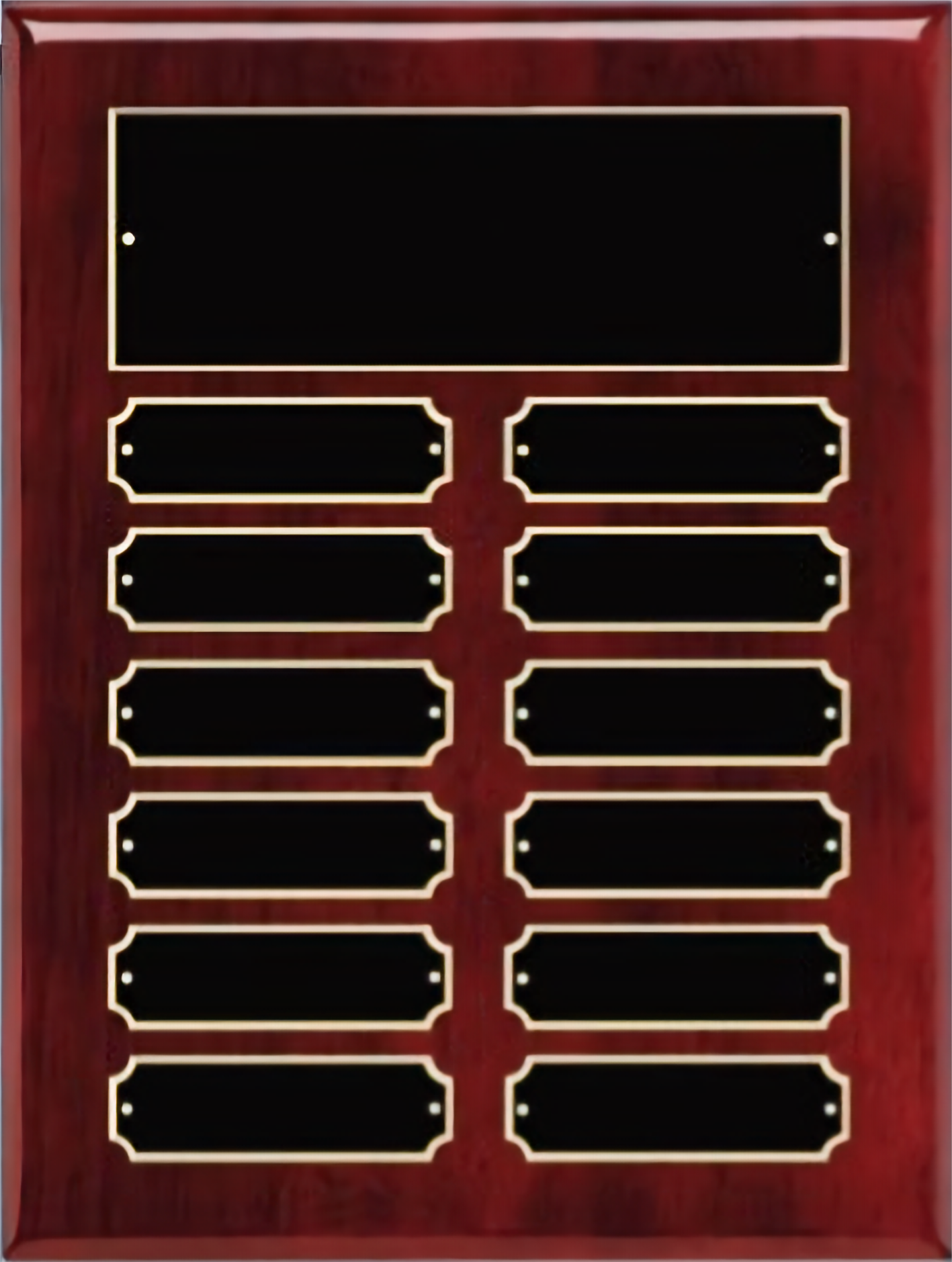 Perpetual Piano Finish Rosewood Plaque w/ 12 Plates 7
