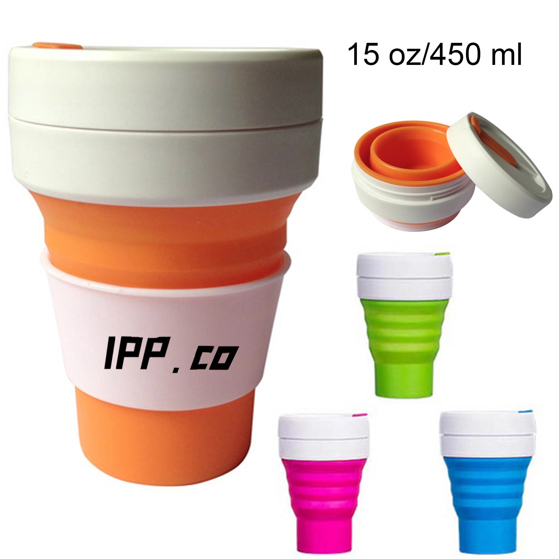 Pocket Size Collapsible Silicone Travel Cup 15oz / 450ml 2