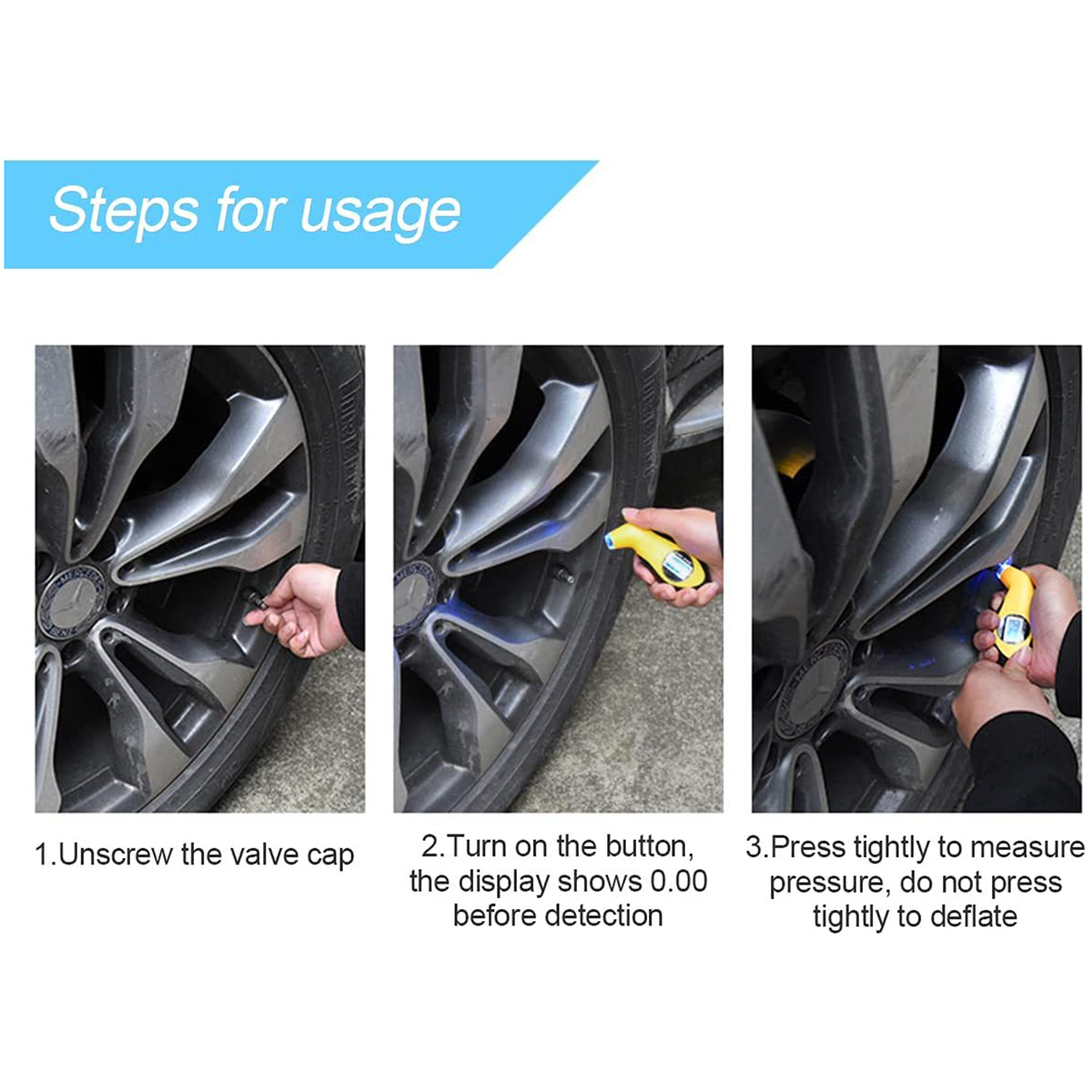 Digital Tire Pressure Gauge High-Precision with Backlight Display 10