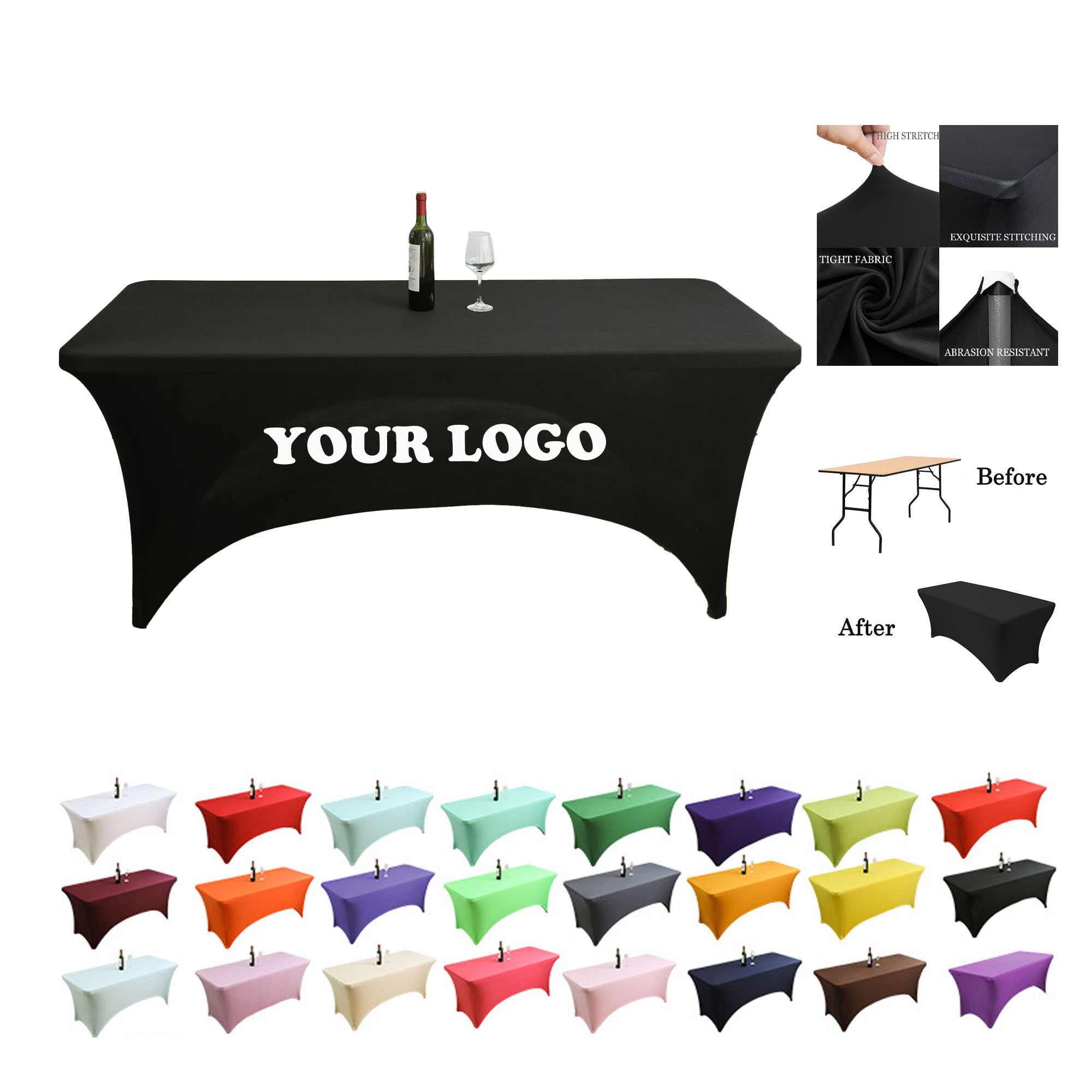 6Ft Stretch Fitted Table Cover 2