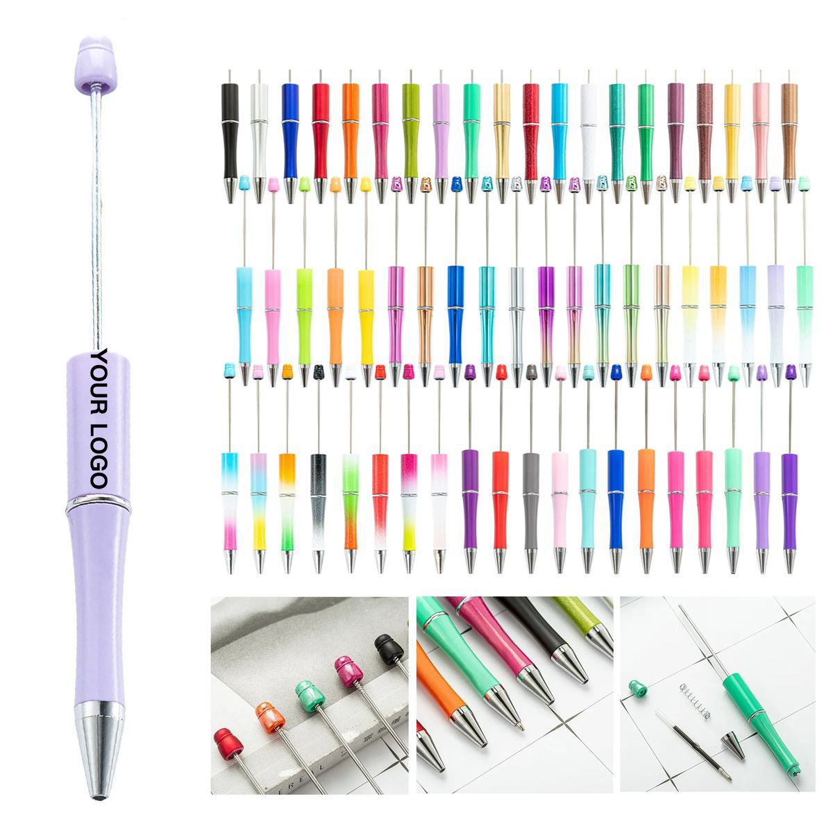 Plastic Beadable Pen with Twist Writing Tip 46