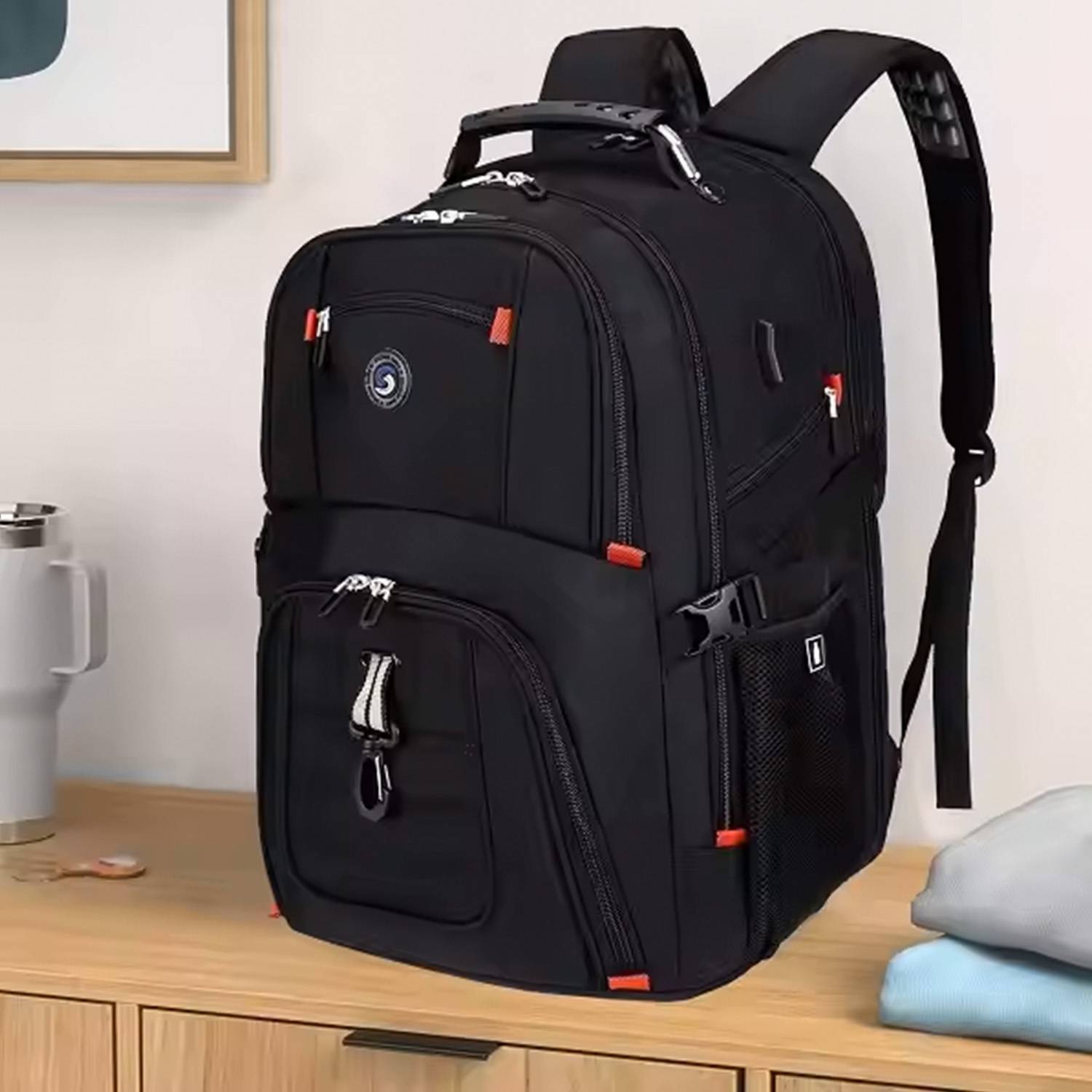 50L PVC Large Capacity Travel Backpack w/ USB Port 6