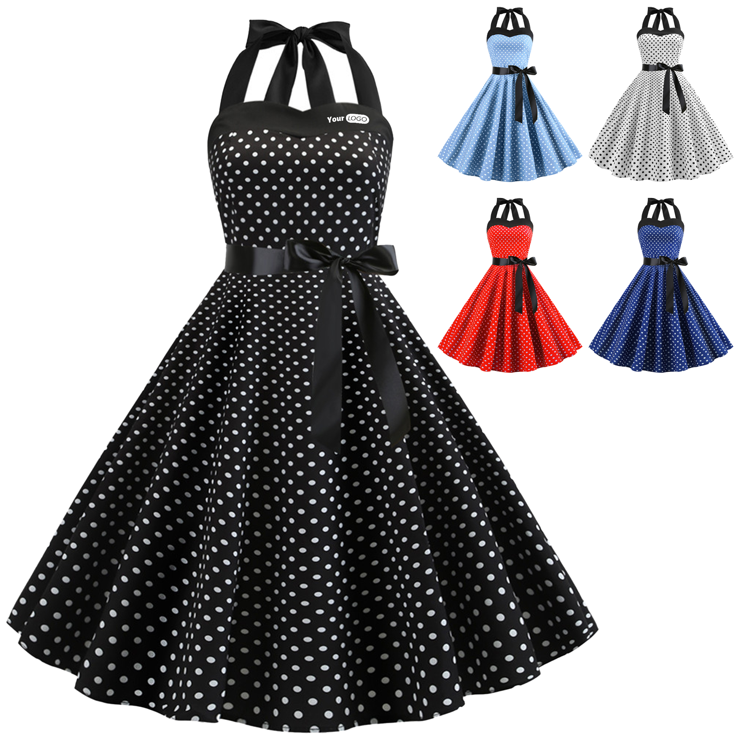 Polyester Vintage Large Skirt Dress 3