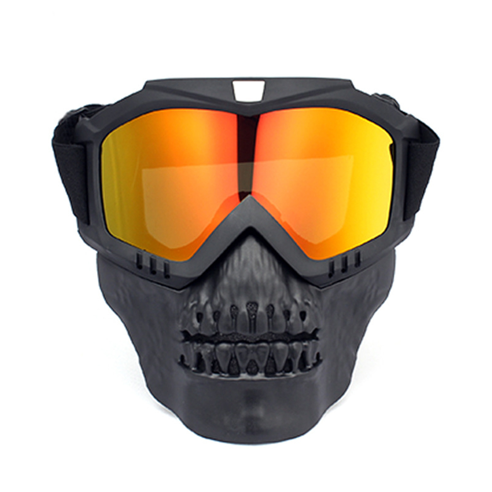 Detachable Cross Country Riding Ski Goggles Skull Face Mask 3