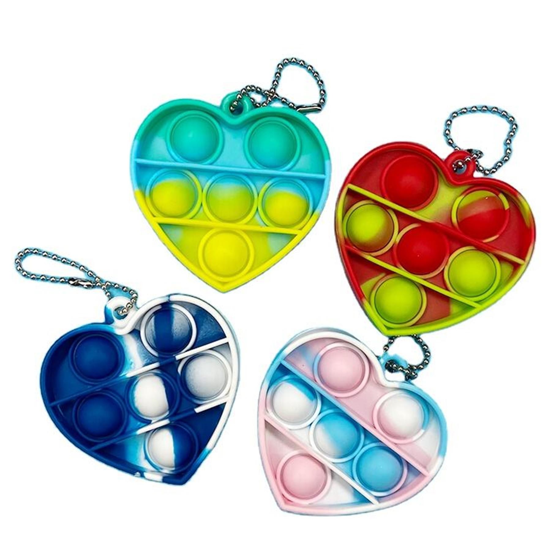 Heart-shaped Bubble Sensory Fidget Toy Keychain 8