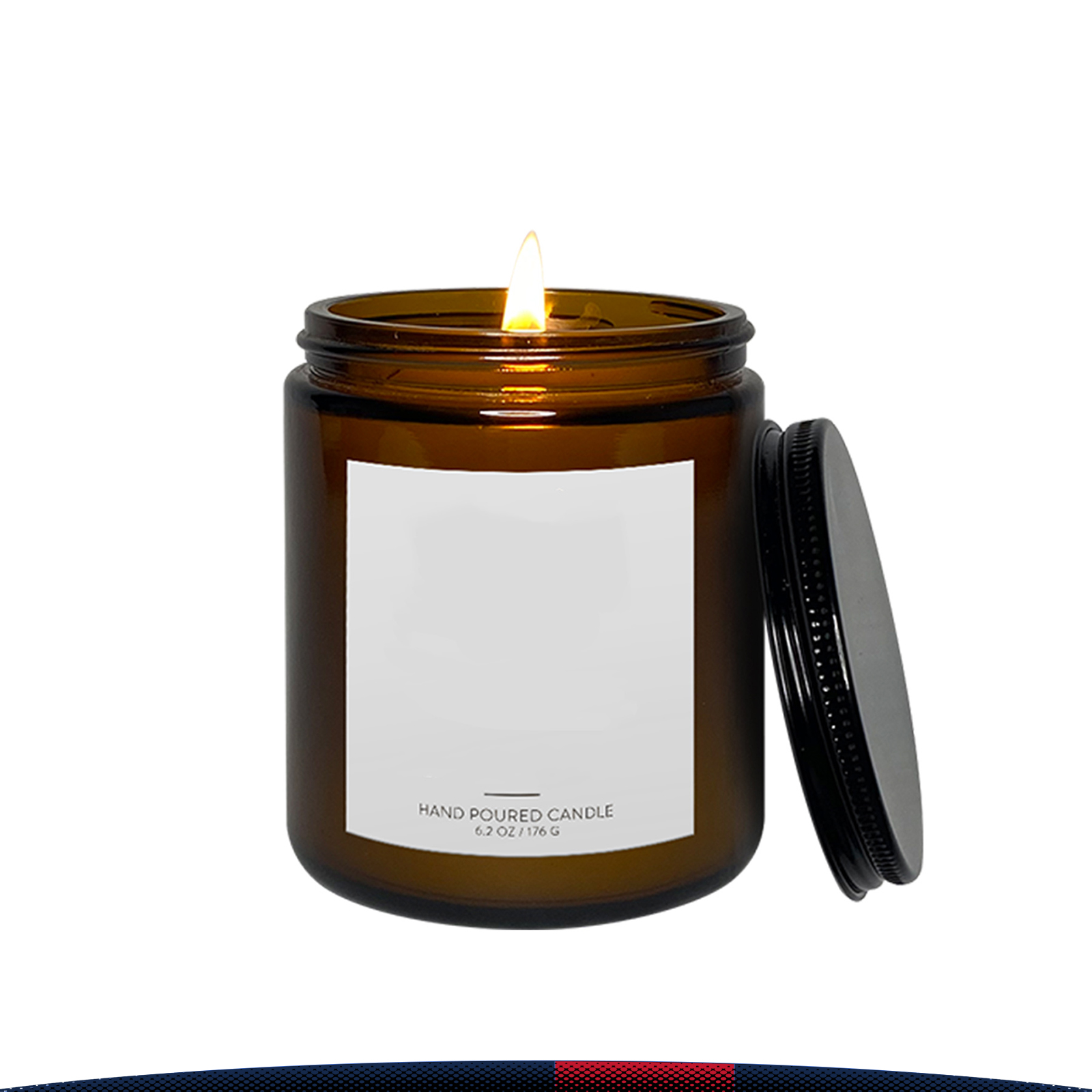 8 oz. Raelene Amber Candle With Lid 4