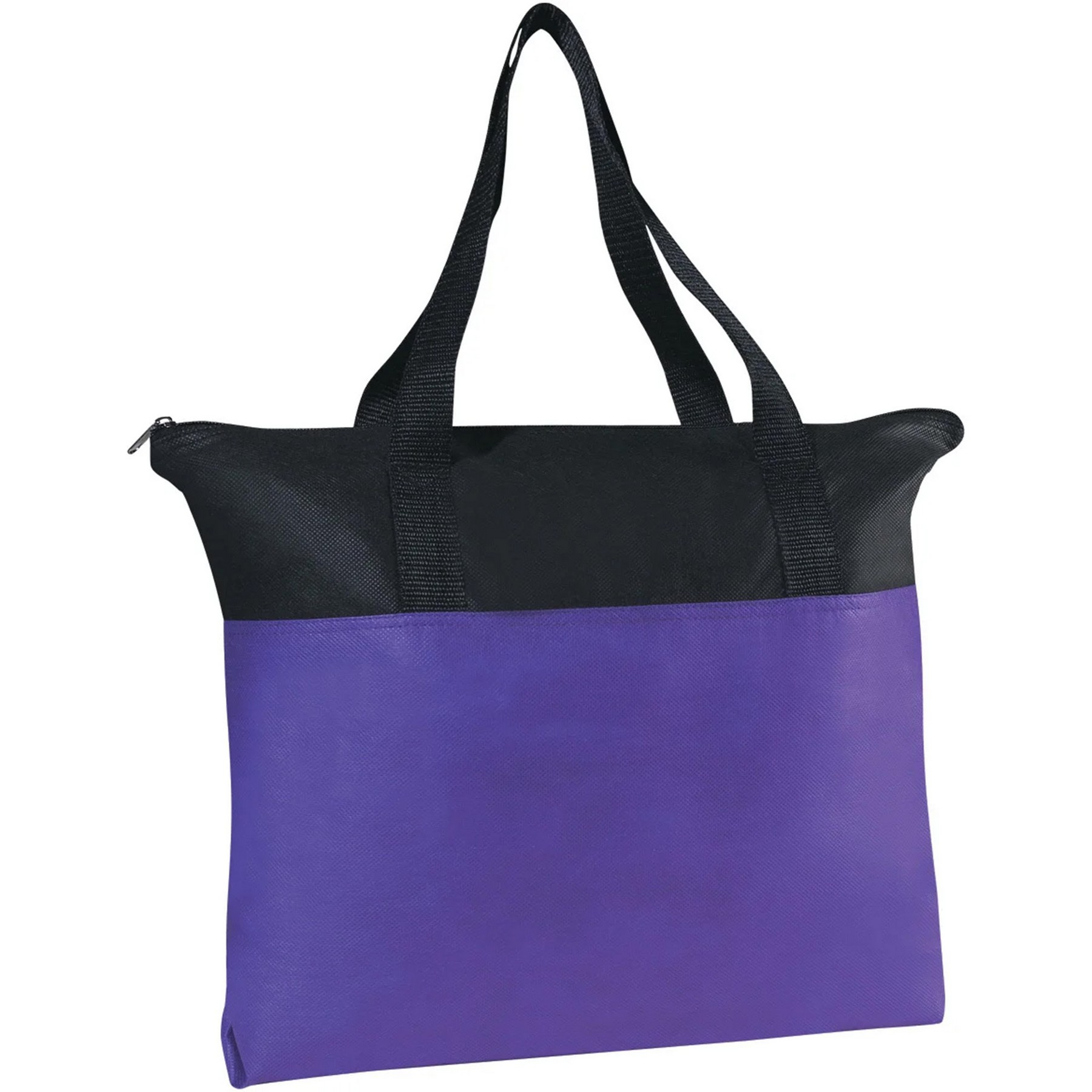 Custom Two-Tone Non-Woven Zippered Tote Bags 4