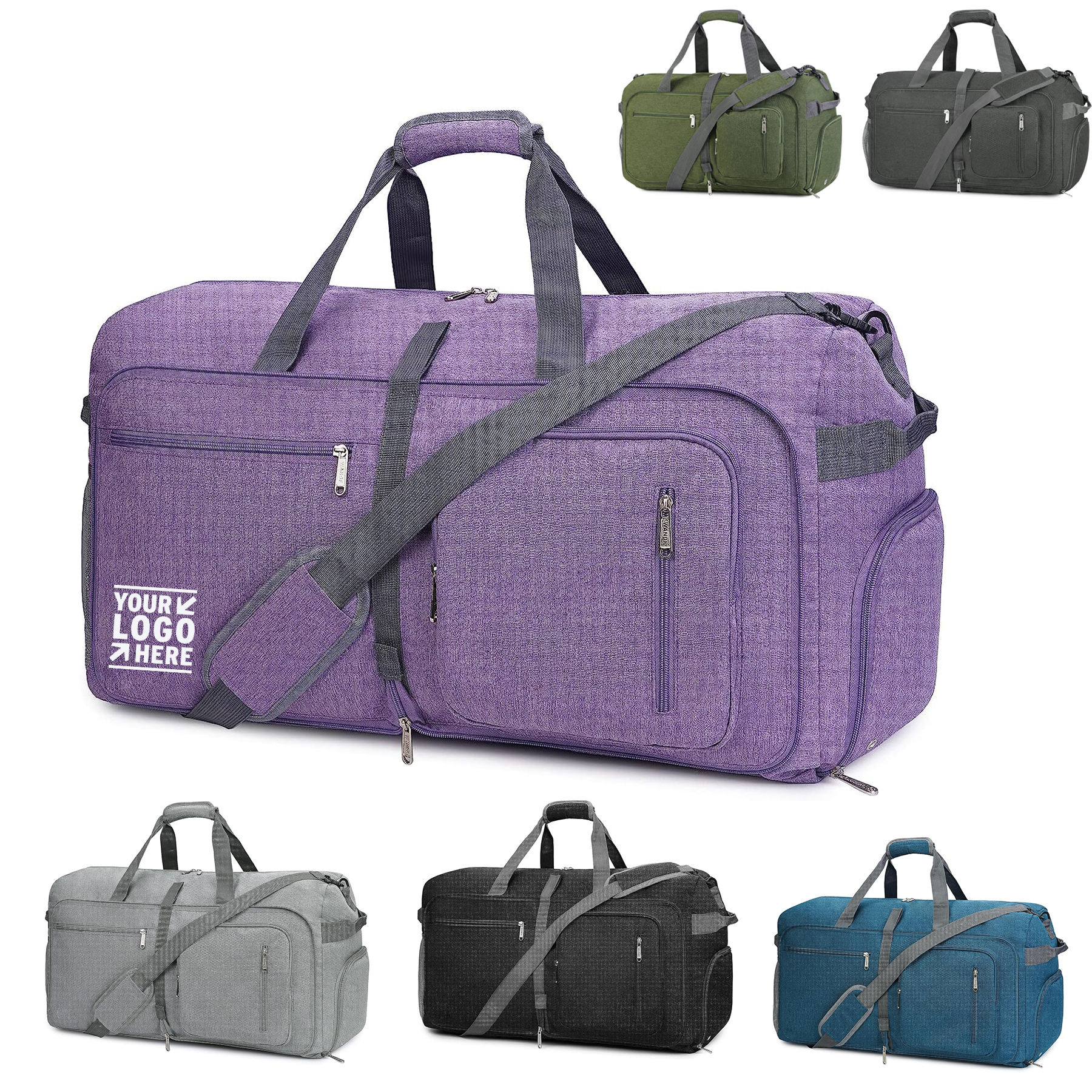 Foldable Duffel Bag 65L with Shoes Compartment 1