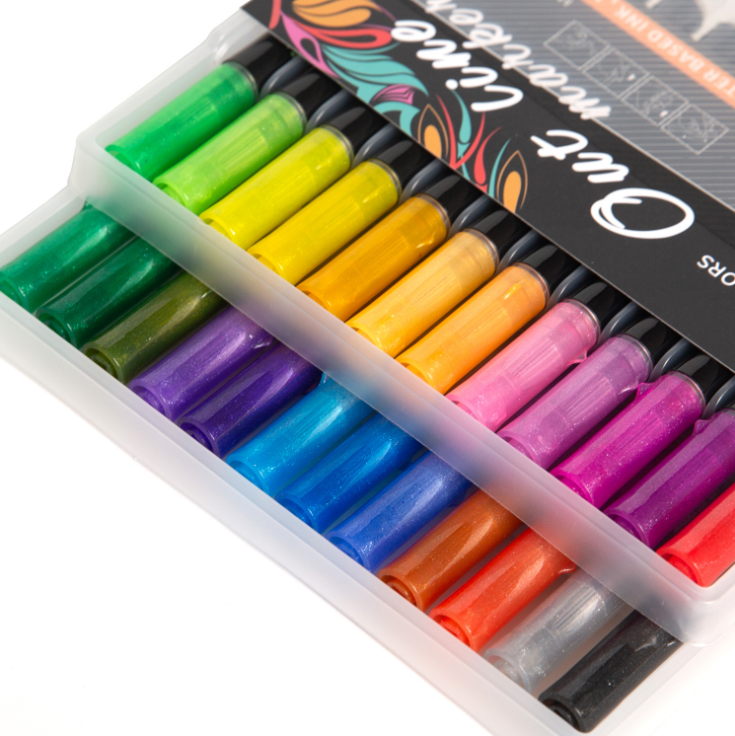 24 colour Stationery Island Chalk Pens Fine Bullet Nibs 1