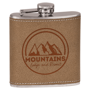 6 Oz. Laserable Powder Coated Flask, custom water bottle with logo imprint 2