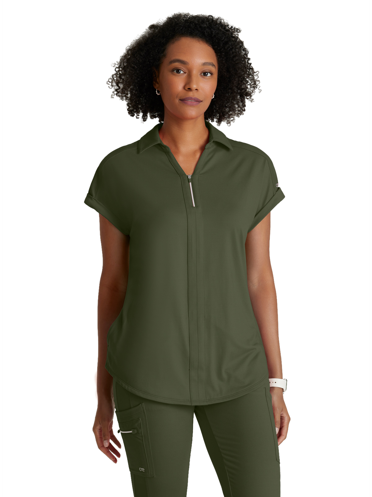 Barco One Performance Knit - Women's Two-Pocket Zip-Neck Engage Scrub Top 6