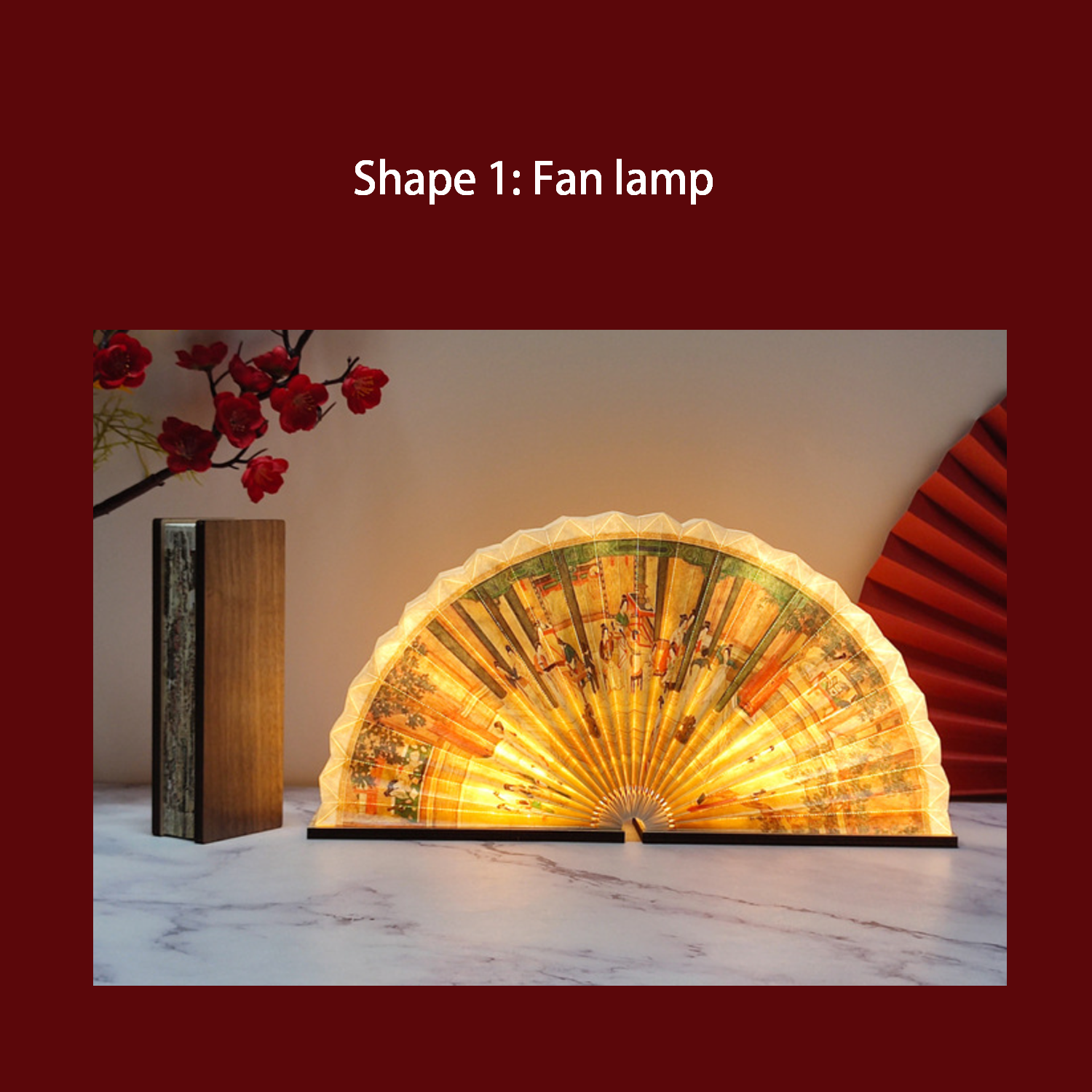 Exotic LED Fan Shape Folding Portable Accordio Light Lamp 9