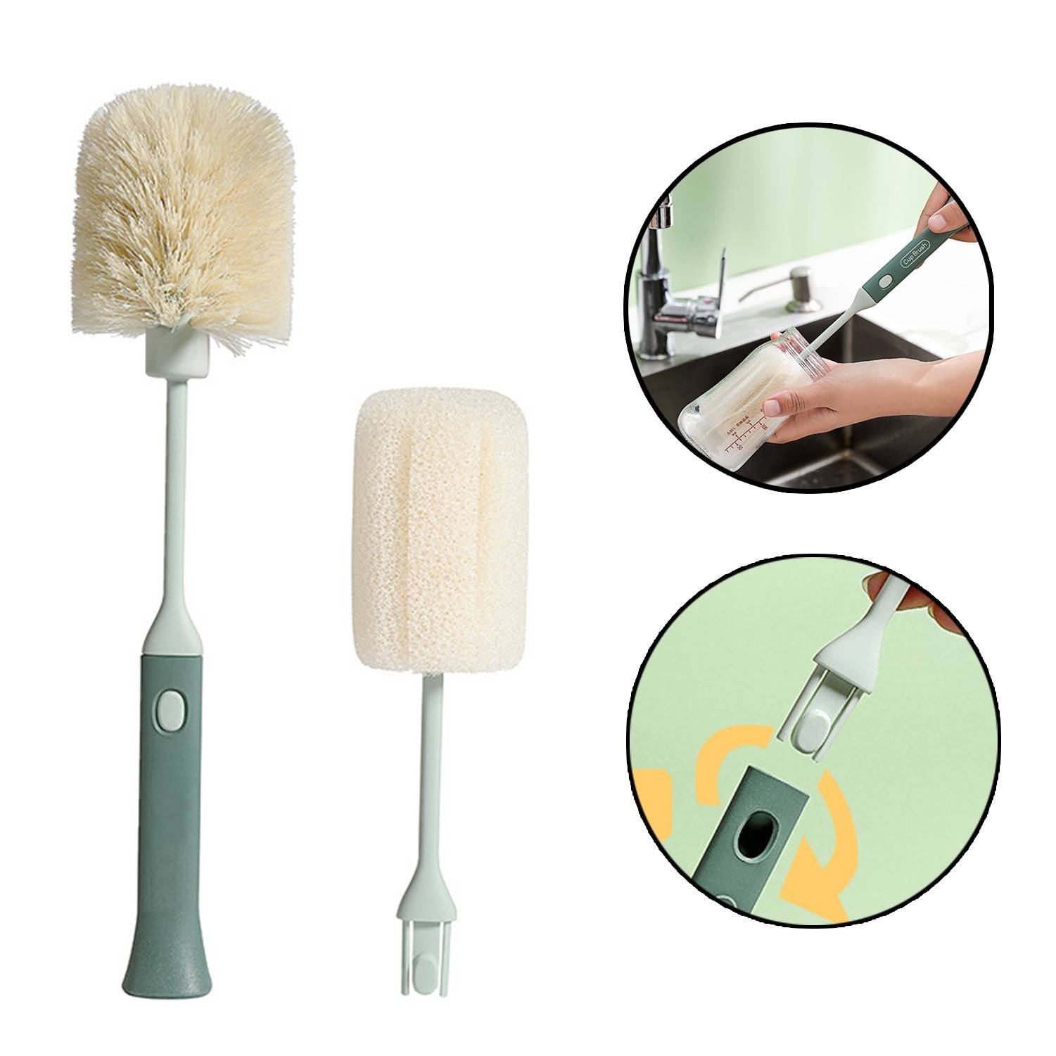 Water Bottle Cleaning Brush with Replaceable Brush Head 2