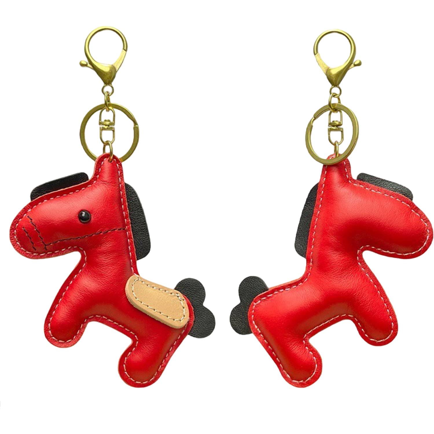 Genuine Leather Mini Horse Keychain 6