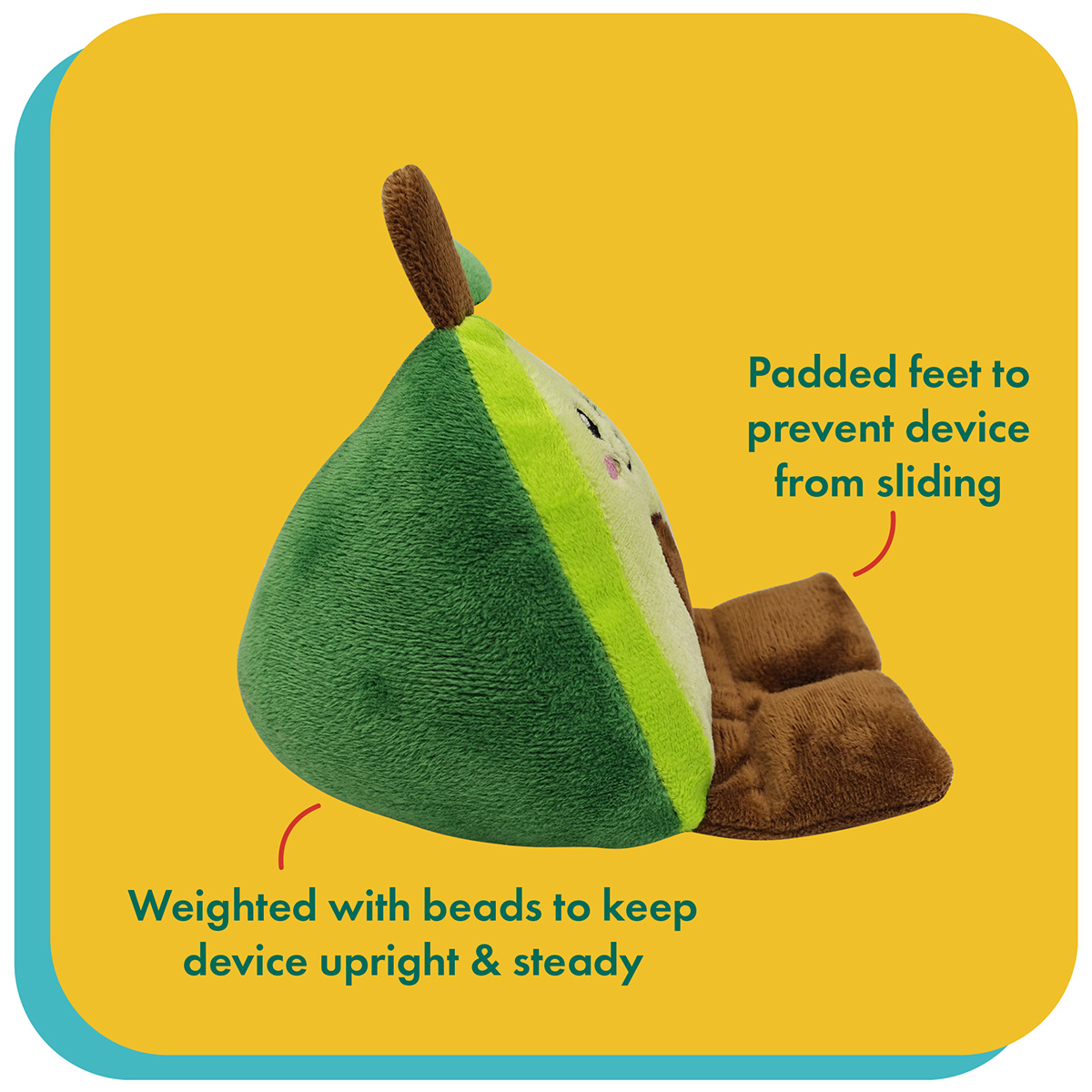 Phone Pals™ Weighted Plush Phone Holder - Avocado 2