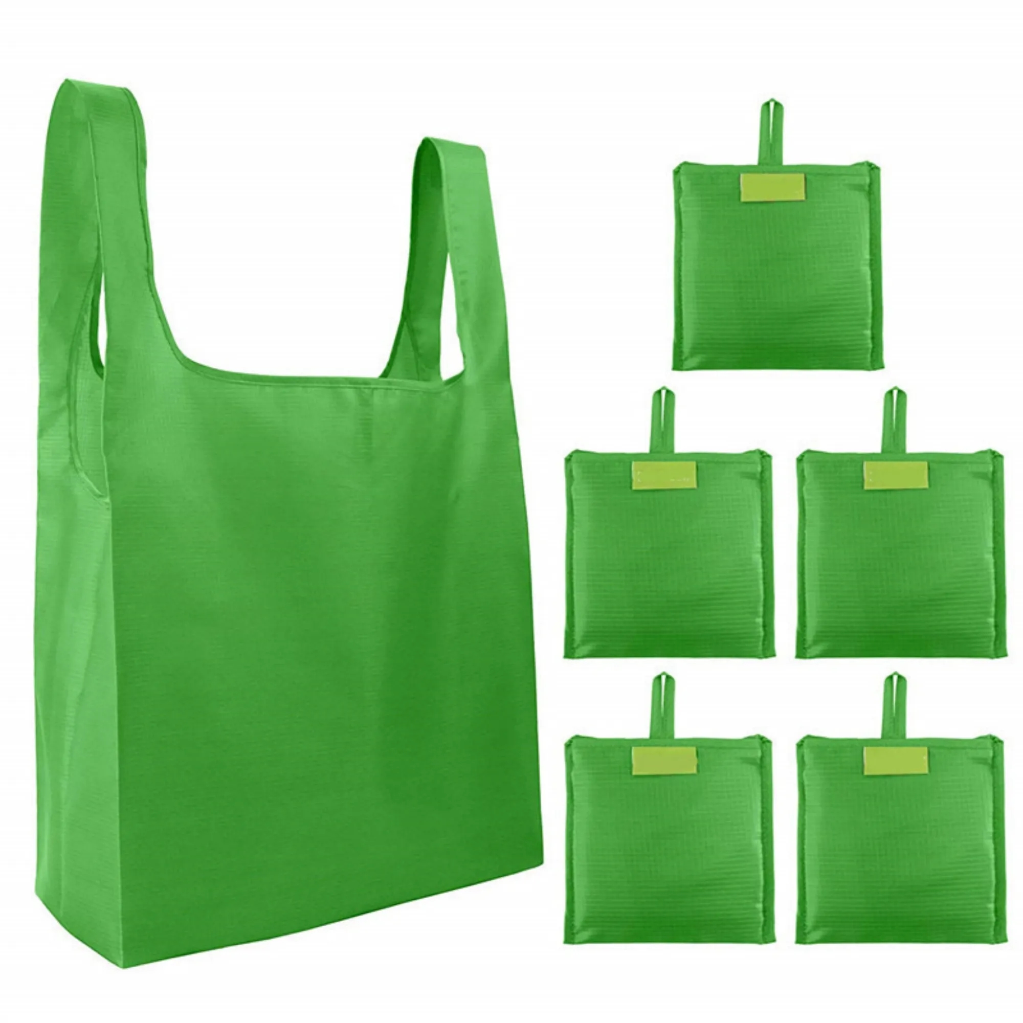 Folding Portable Shopping Bag Reusable, custom tote bag with logo imprint 5