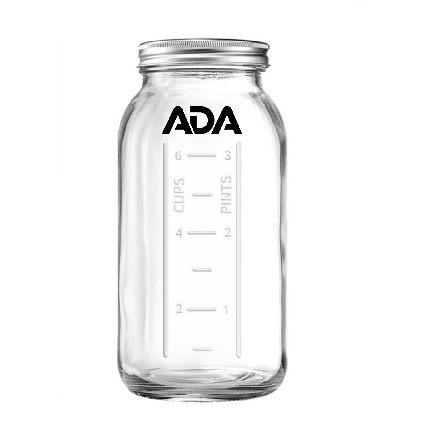 64oz Wide Mouth Scale Mason Jar w/ Lid 8