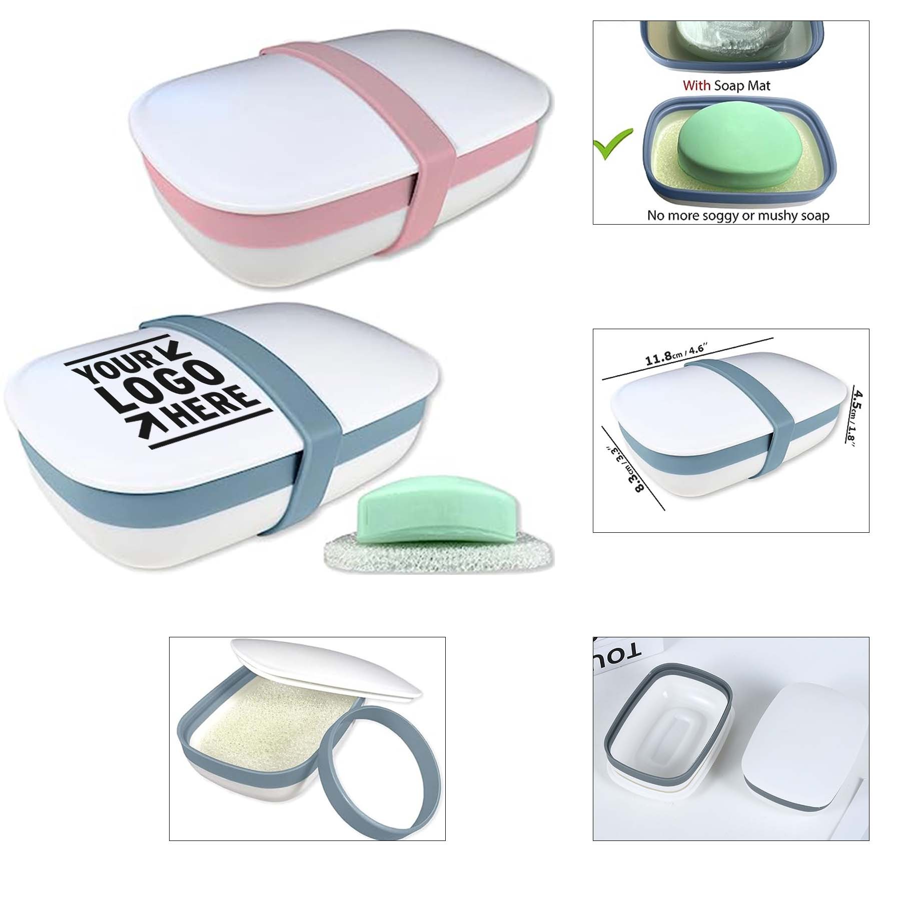Home Outdoor Camping Portable Travel Shower Soap Bar Holder with Sponge Band 2