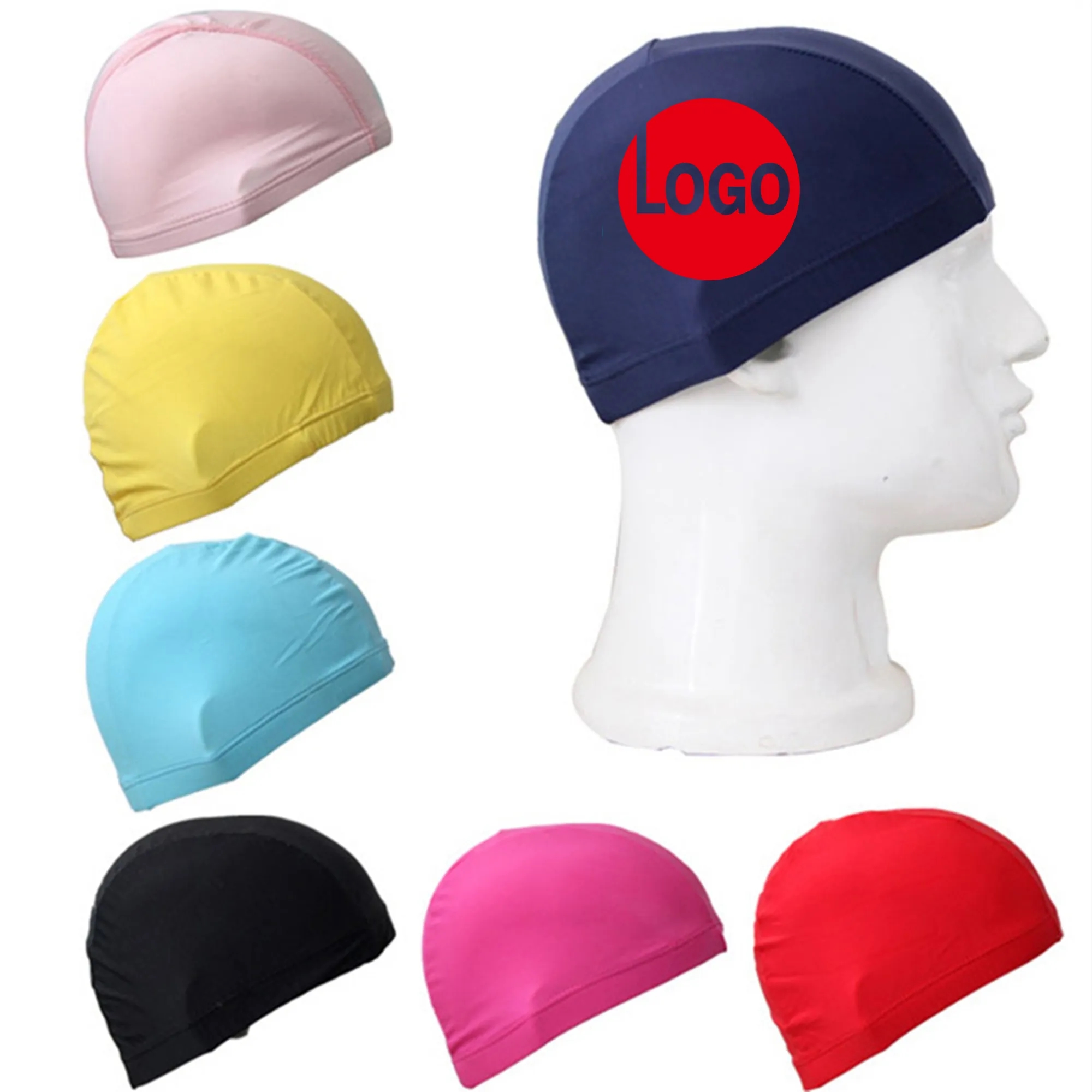Polyester Cloth Swimming Cap MOQ 100 PCS 3