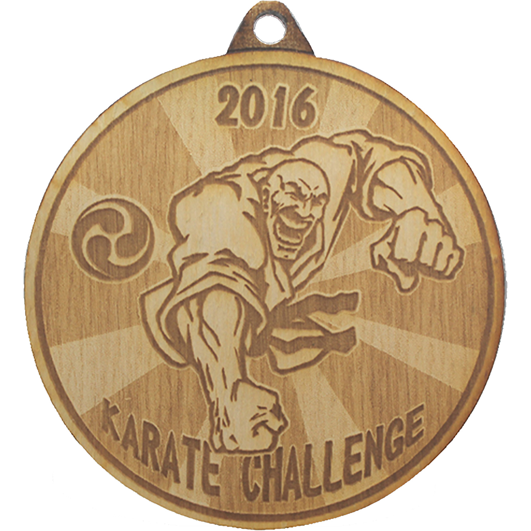 Wood Medals: 2 1/2" W x 2 1/2" H