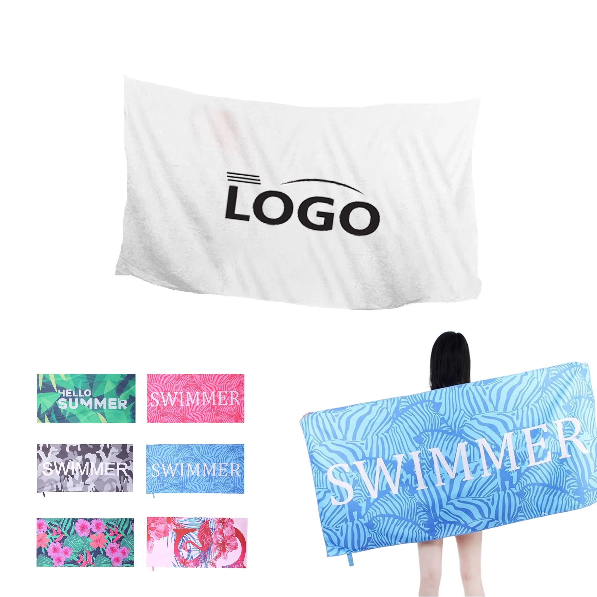 MOQ50 Custom Ultra Fine Fiber Quick Dry Beach Towel 2