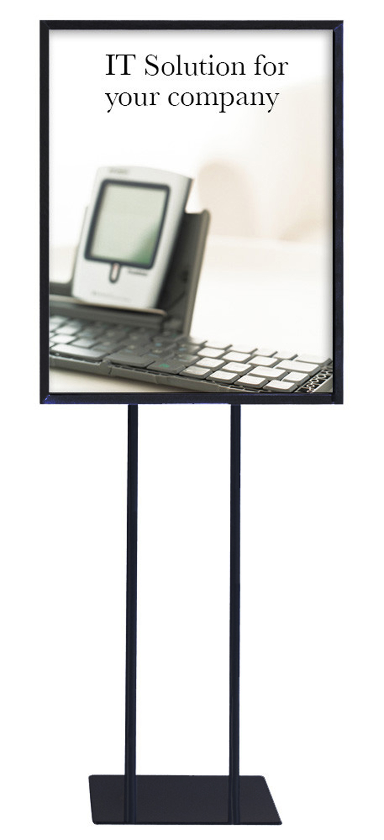 Black Display Stand w/ 2 Sided Print