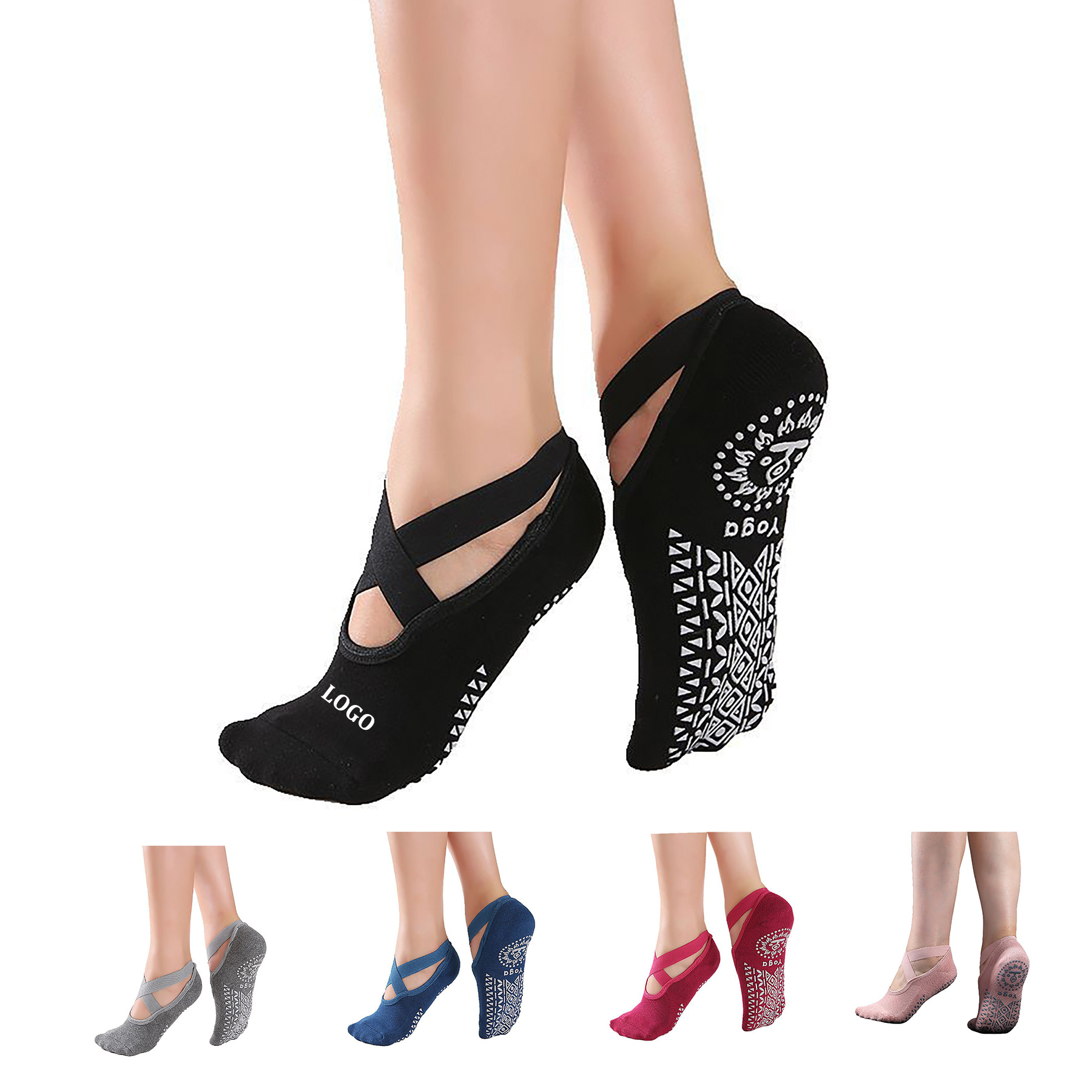 Women's Non Slip Grip Yoga Socks 3