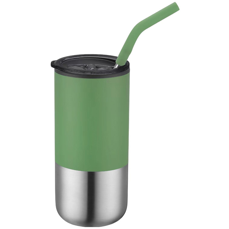 16oz. Stainless Steel Tumbler with Silicone Straw 2