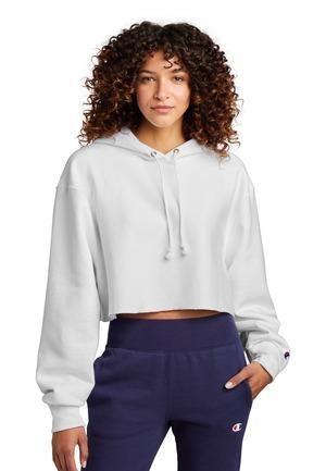 Champion Women's Reverse Weave Cropped Cut-Off Hooded Sweatshirt RW01W 18