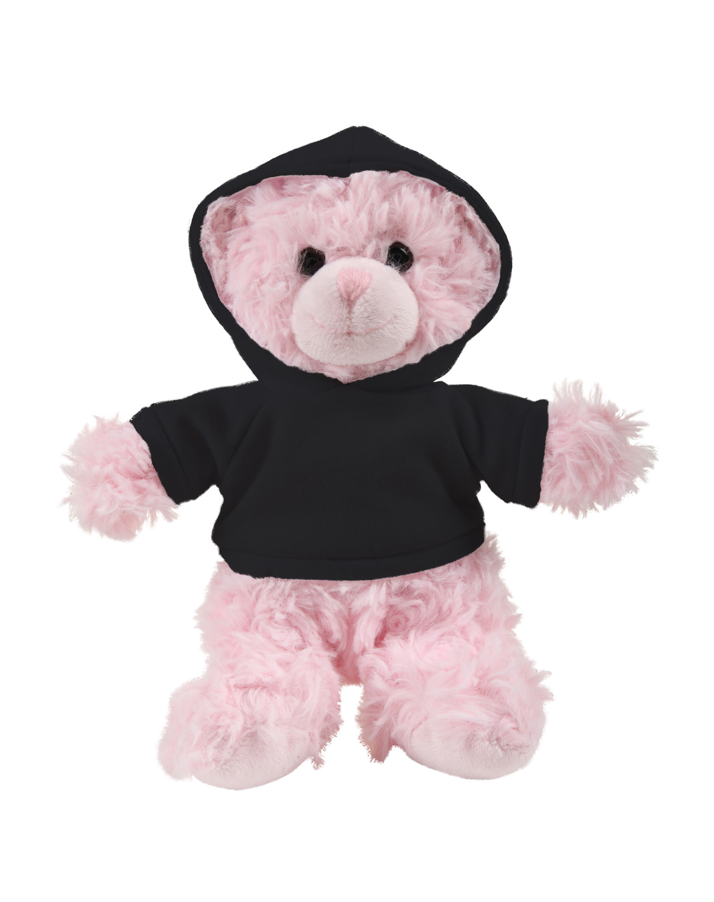 soft plush  Pink Curly Sitting Bear with hoodie 7
