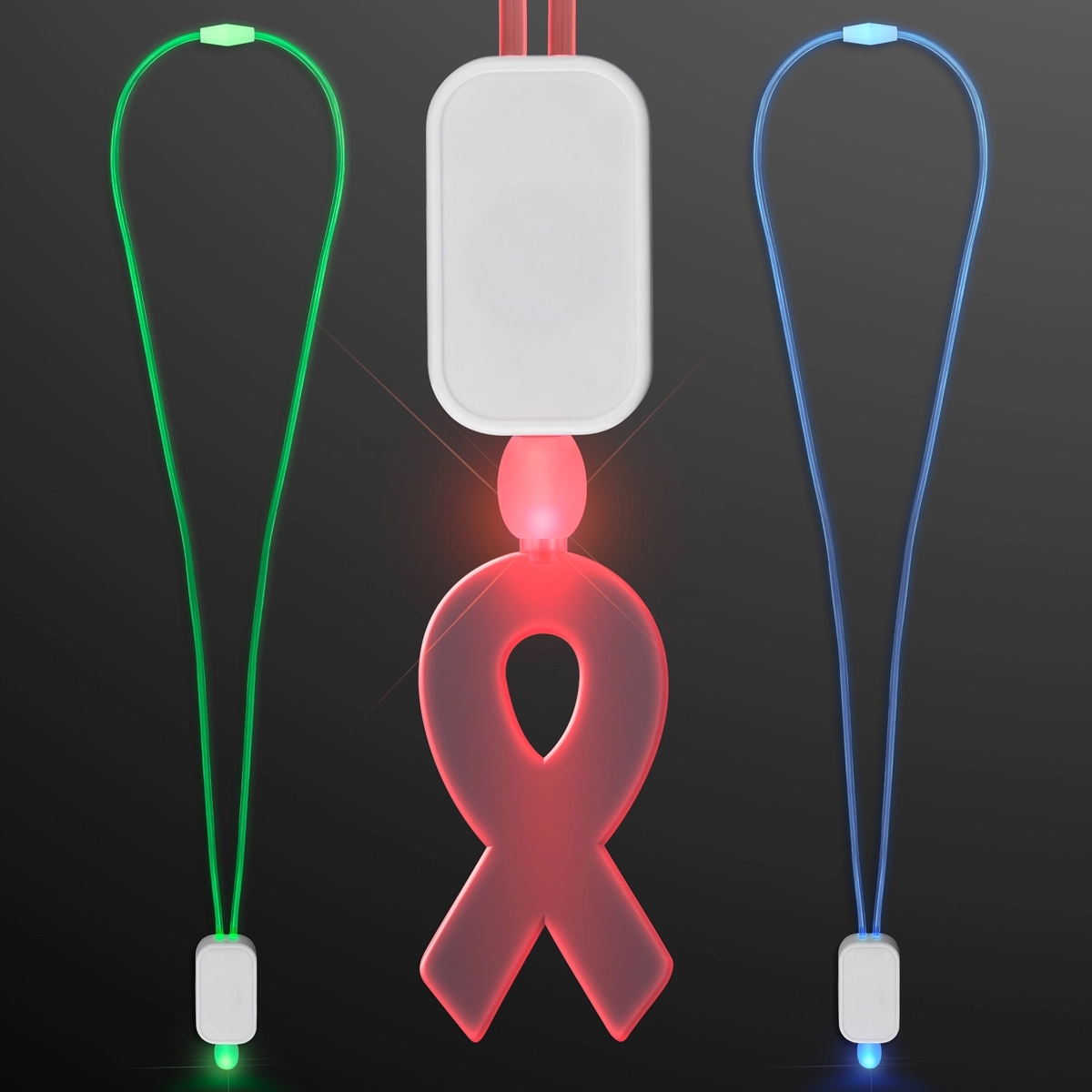 LED Neon Lanyard with Acrylic Ribbon Pendant 4