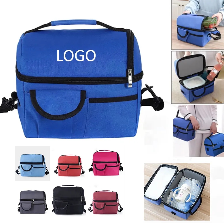 Oxford Insulated Lunch Tote with Side Pocket 4