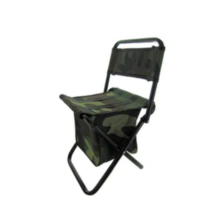 Foldable Camouflage Chairs - Zippered Gear Pouch Metal Nylon 1