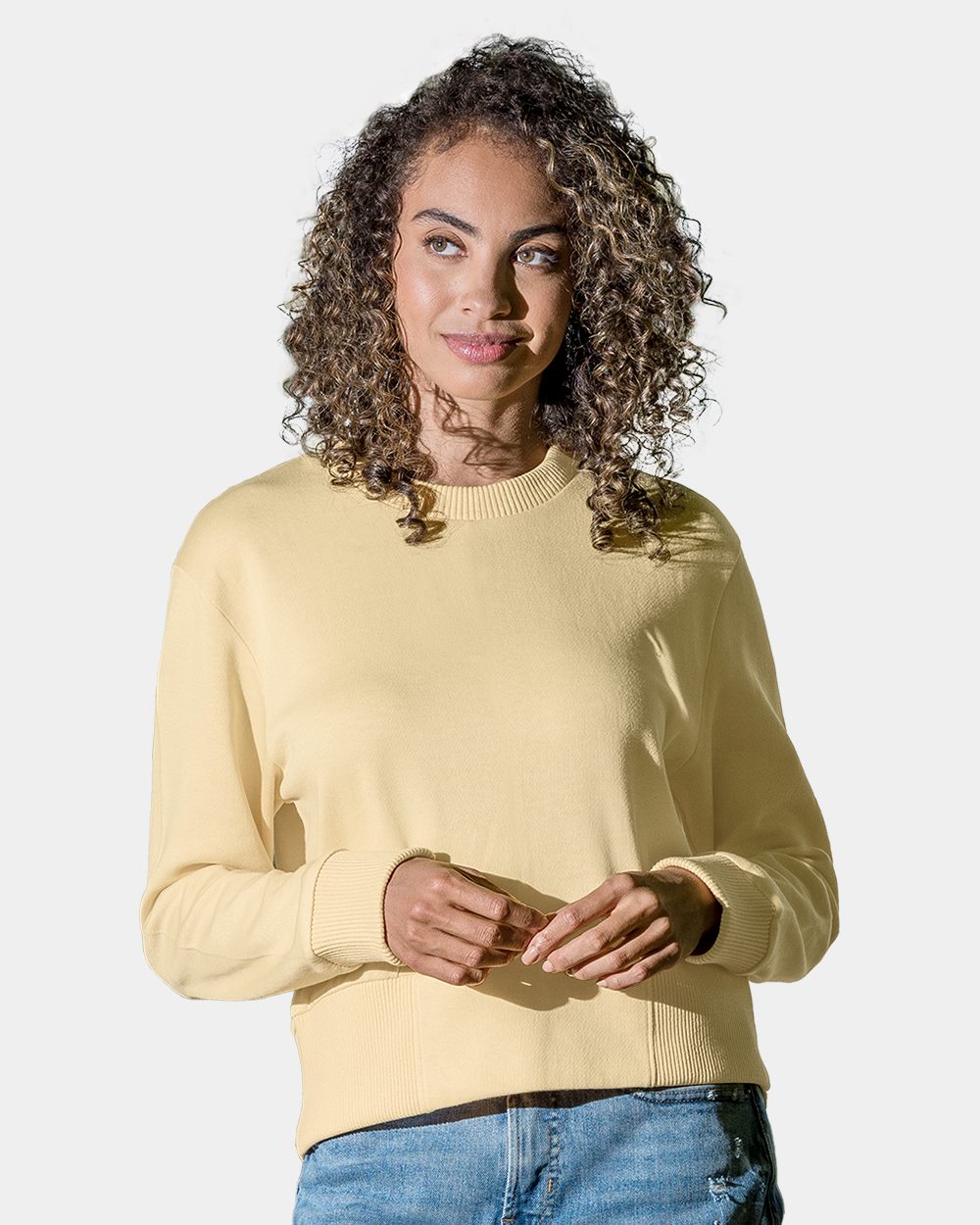 Women's Romi Cloud Fleece Crop Crewneck Sweatshirt - W22106 8