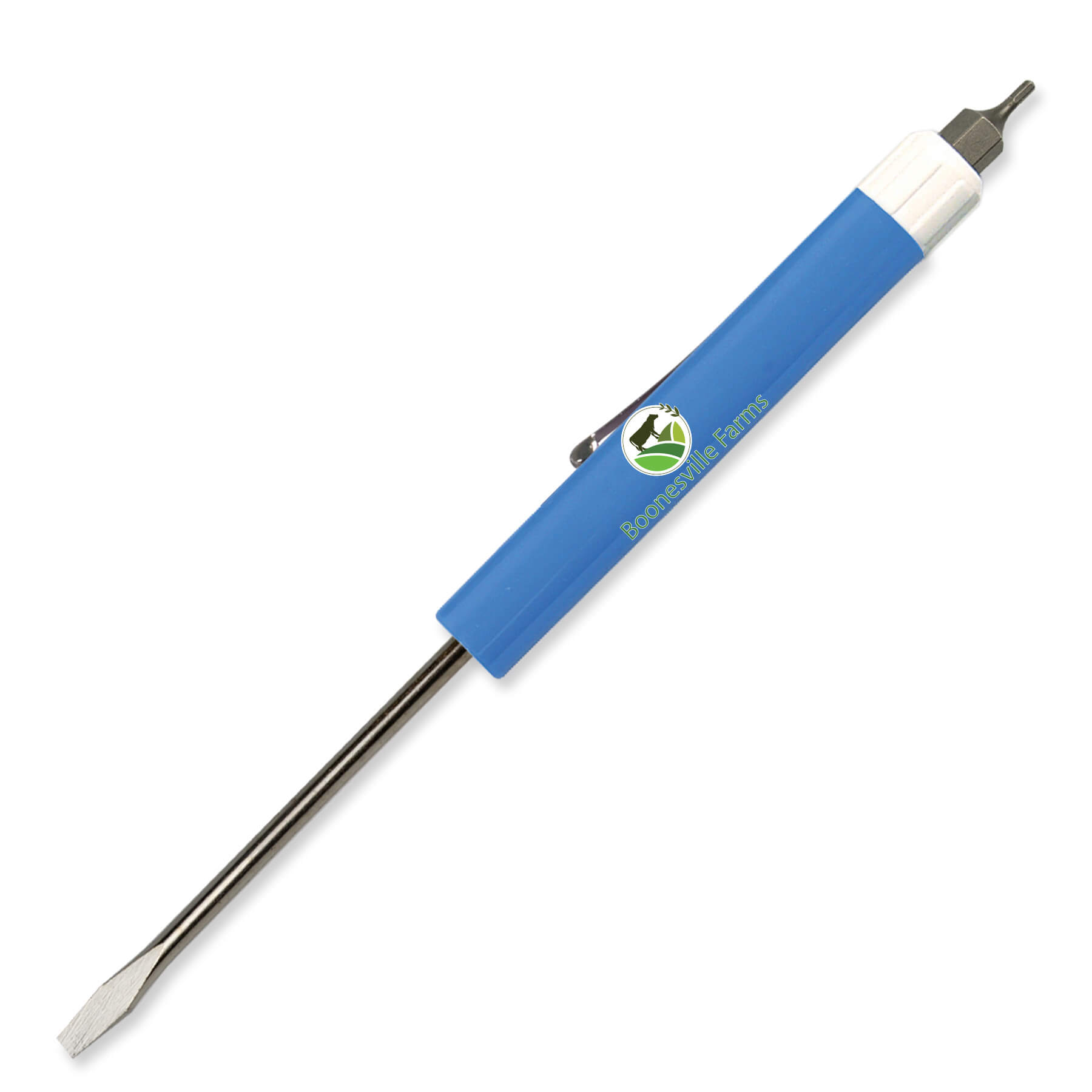 Pocket Screwdriver - 1/8" Flat Tip Blade w/Hex Bit Top 27