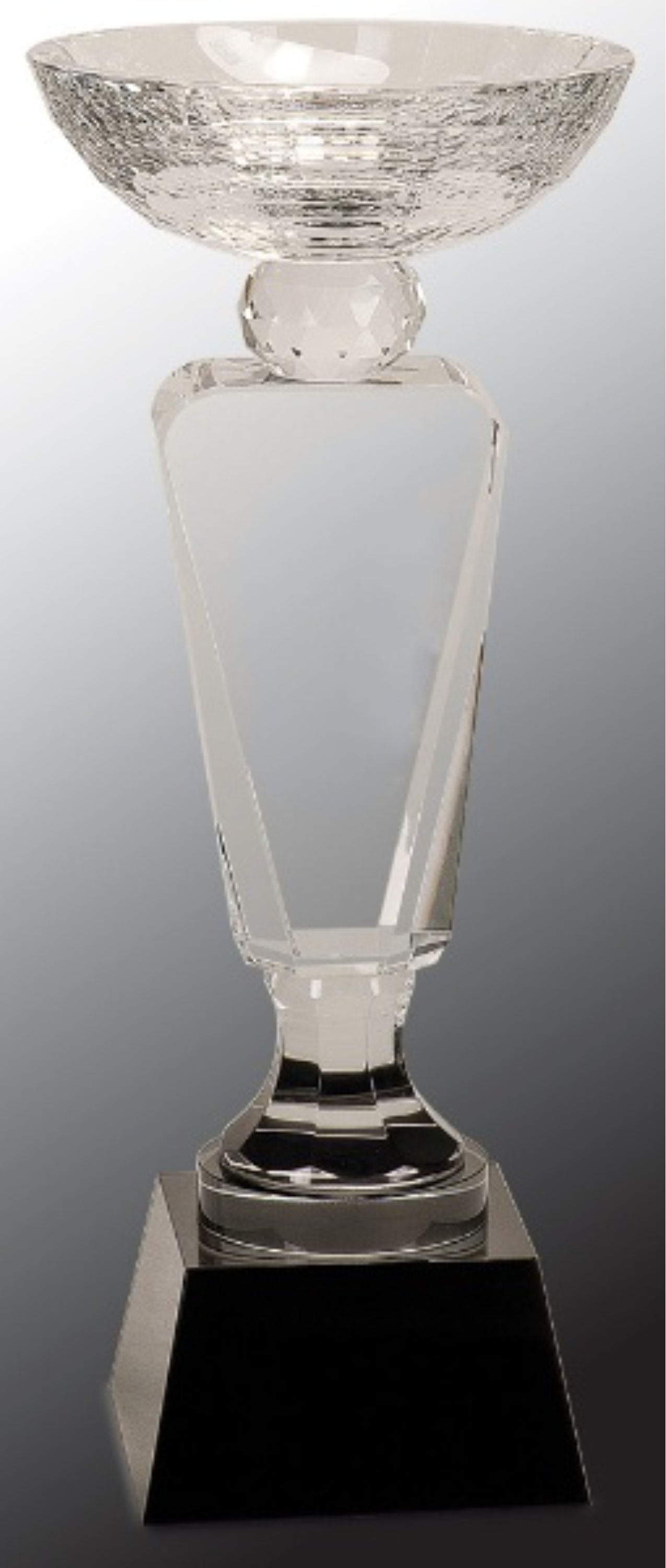 11" Clear Crystal Cup Award with Black Pedestal Base 2