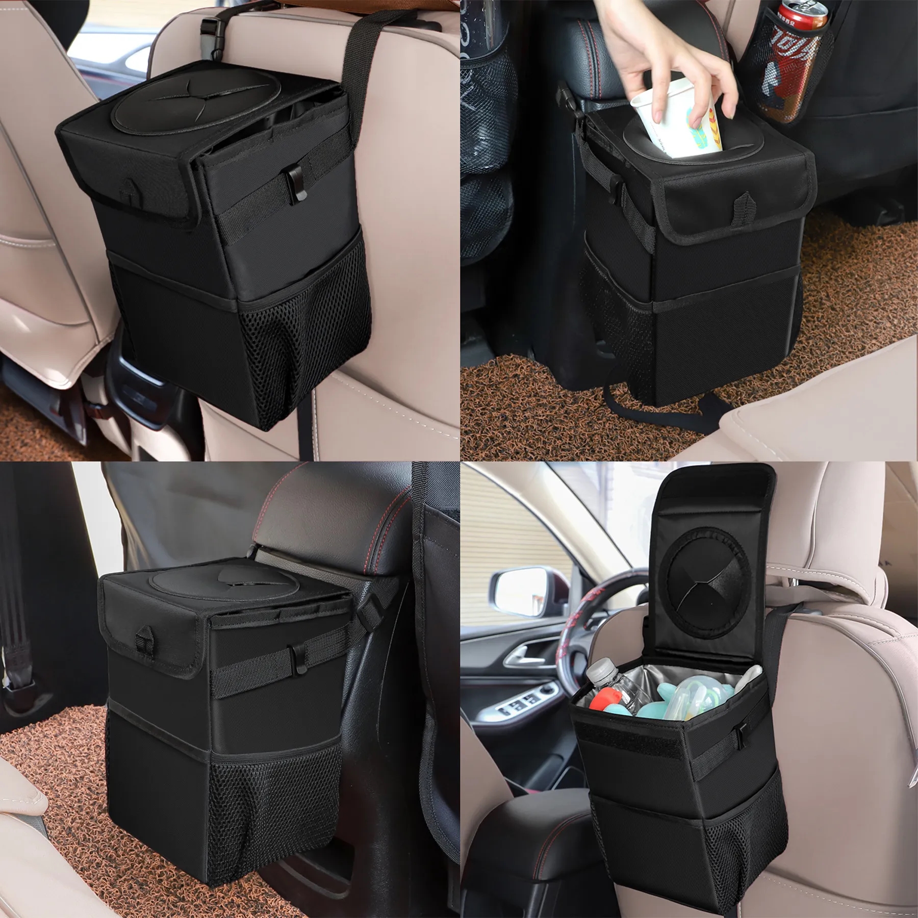 Oxford Multi Functional Foldable Car Trash Can 4
