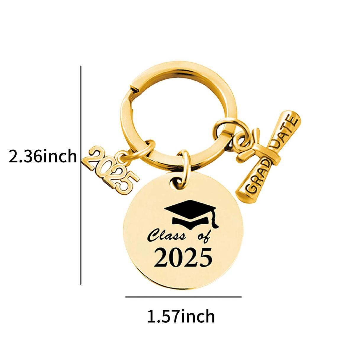 Stainless Polished Graduation Ceremony Keychain 1