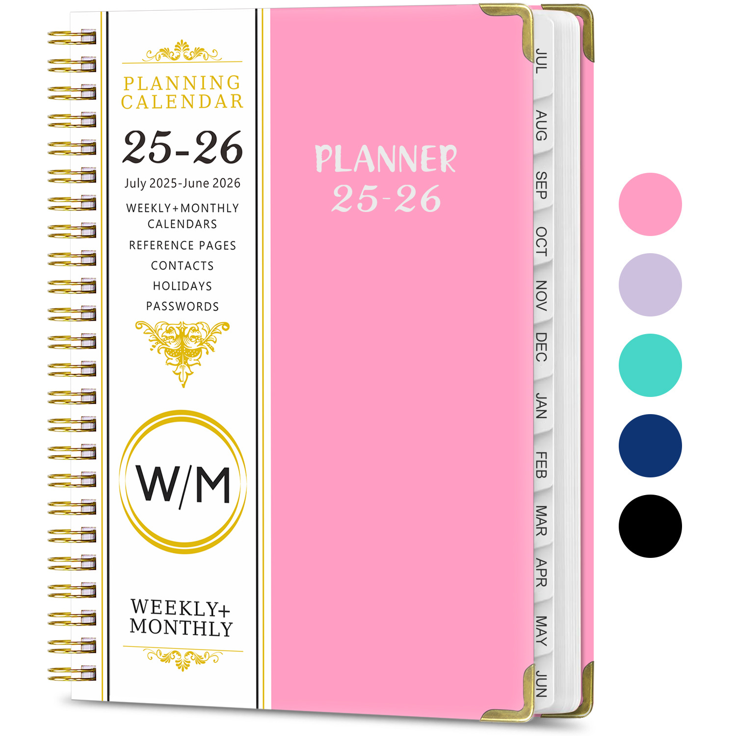 July 2025 June 2026 A5 Spiral Planner Notebook Monthly Book 1