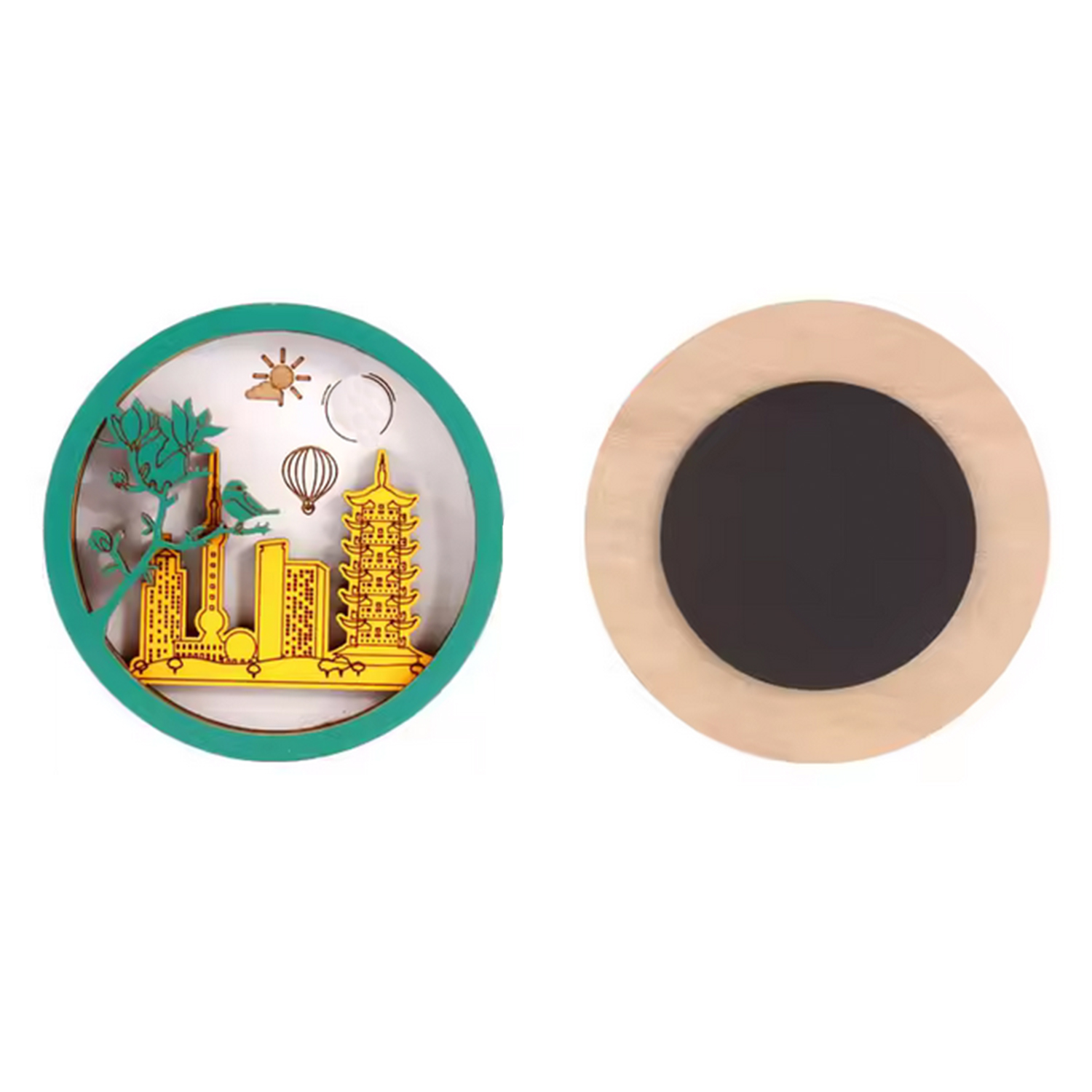 Round Wooden Souvenir Magnet 5